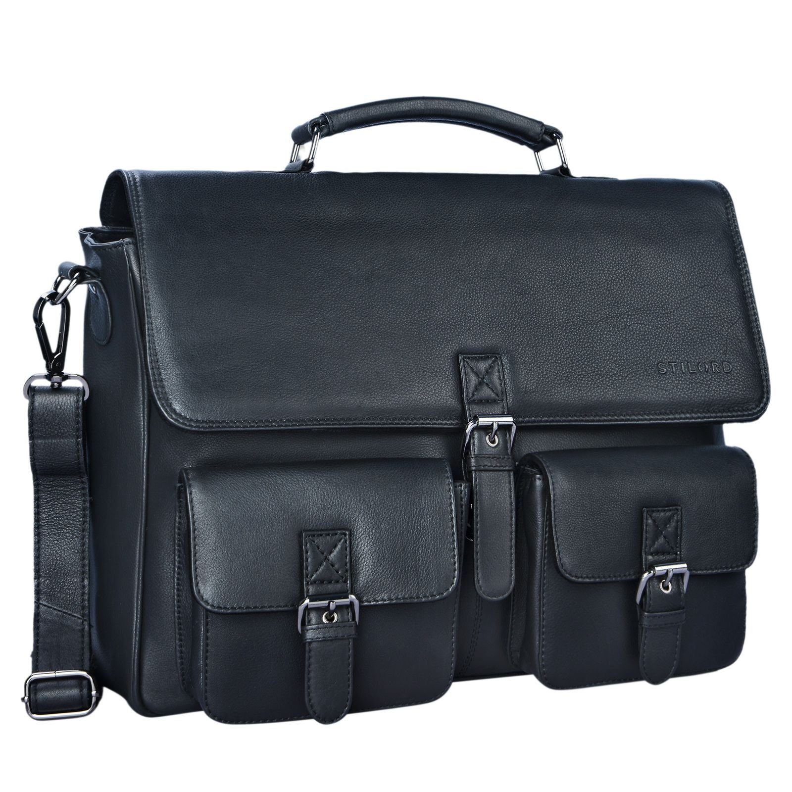 STILORD Aktentasche "Victor" Vintage Aktentasche Herren Leder