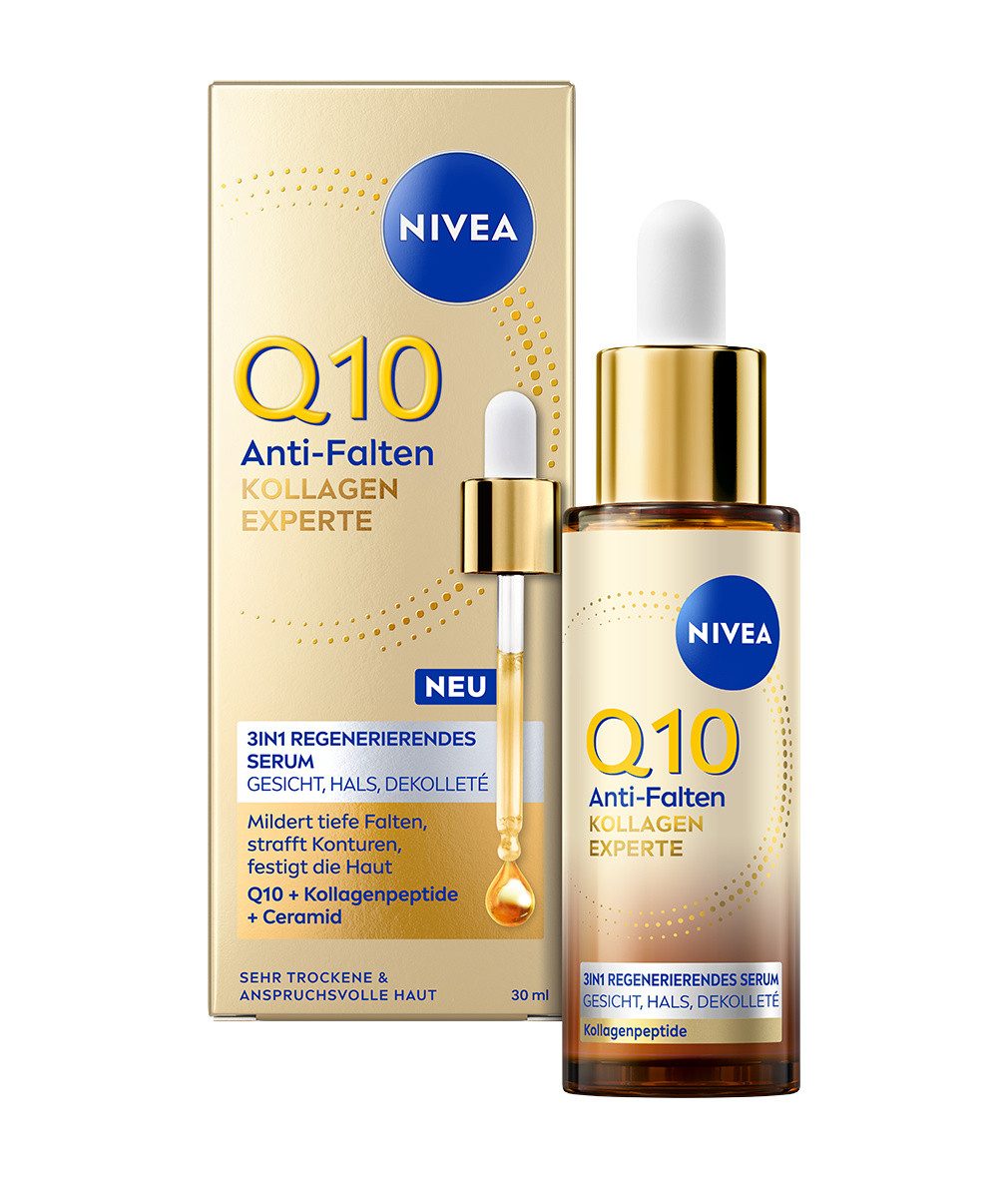 Nivea Gesichtsserum Q10 Anti-Falten Kollagen Expert 3in1 Regeneriendes Serum 30ml