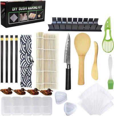 MLRYH Sushi-Roller Sushi DIY-Set: 22-teiliges Sushi Maker Kit mit Bambusmatten & Zubehör, (Sushi-Maker-Set 22-tlg), Antihaftbeschichtung für einfache Reinigung & perfekte Rollenbildung.