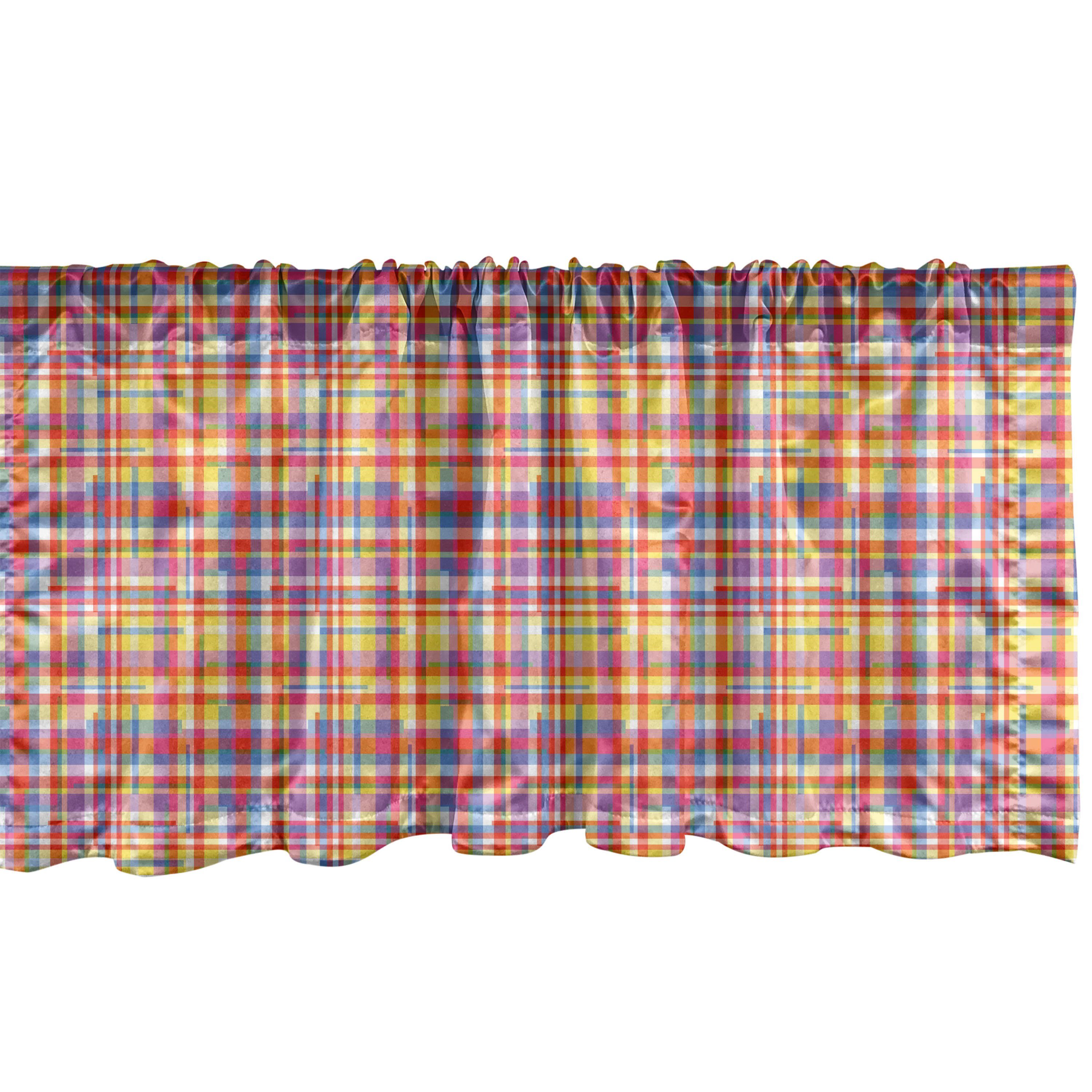 Abstrakte Bunt Stangentasche, Schlafzimmer Scheibengardine Kunst Abakuhaus, Striped für Vorhang Plaid mit Küche Microfaser, Volant Dekor