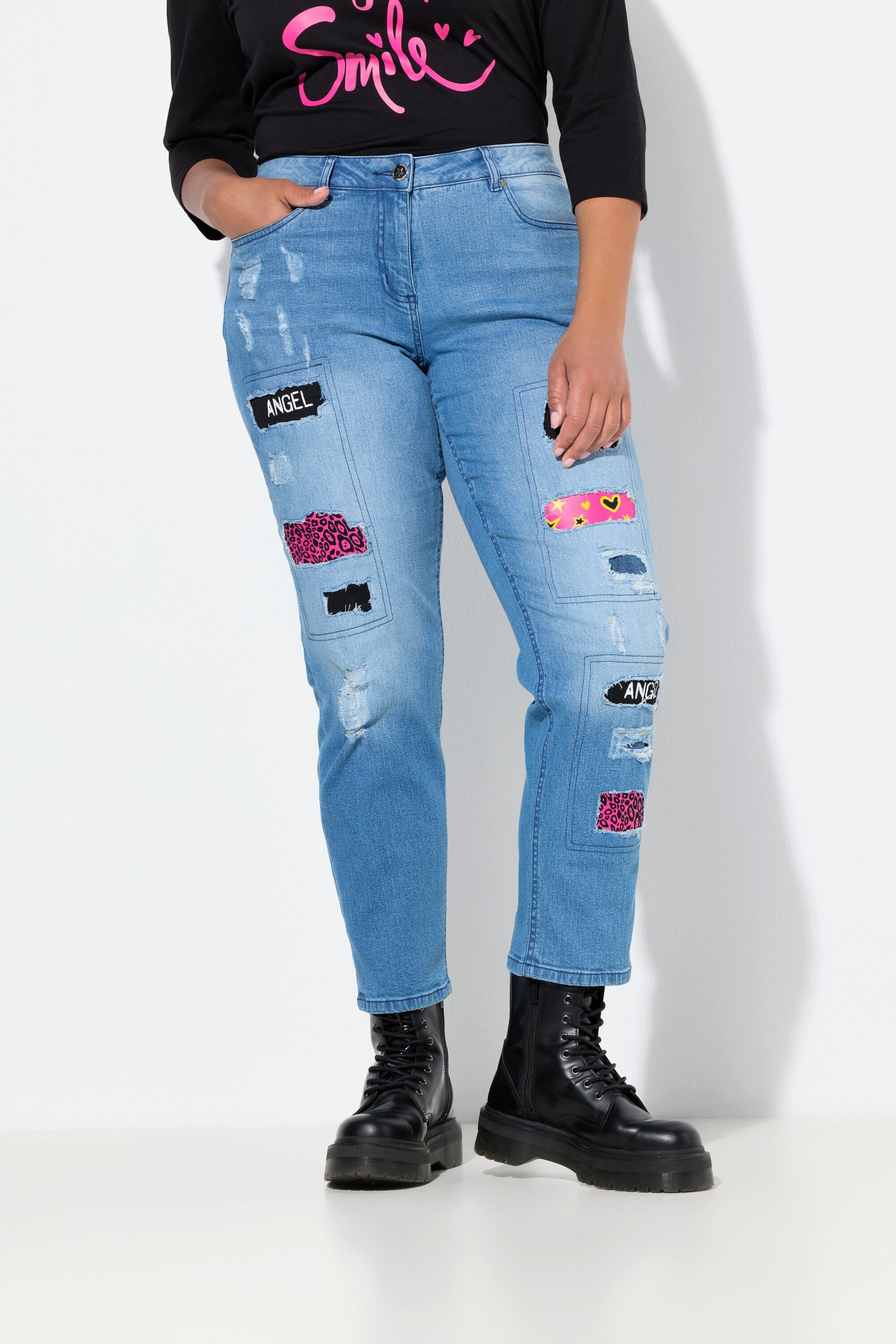 Angel of Style Regular-fit-Jeans Boyfriend-Jeans destroyed mit Prints 5-Poc günstig online kaufen