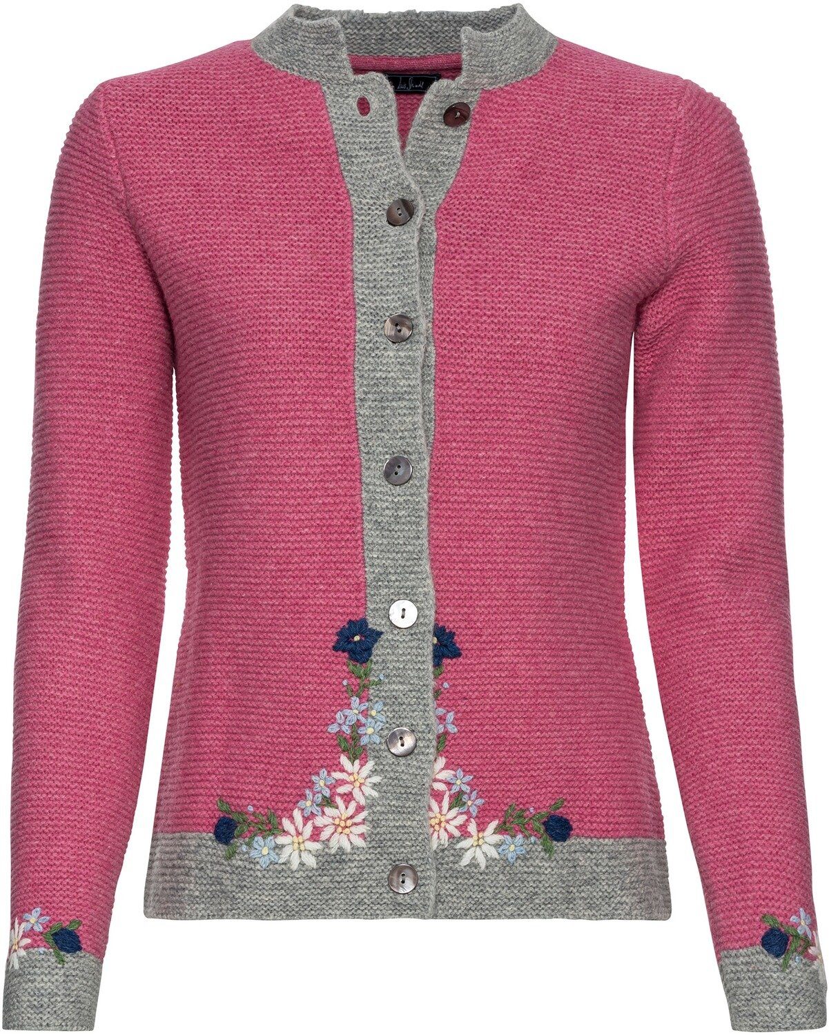 Luis Steindl Strickjacke Linksstrickjacke mit Blümchen