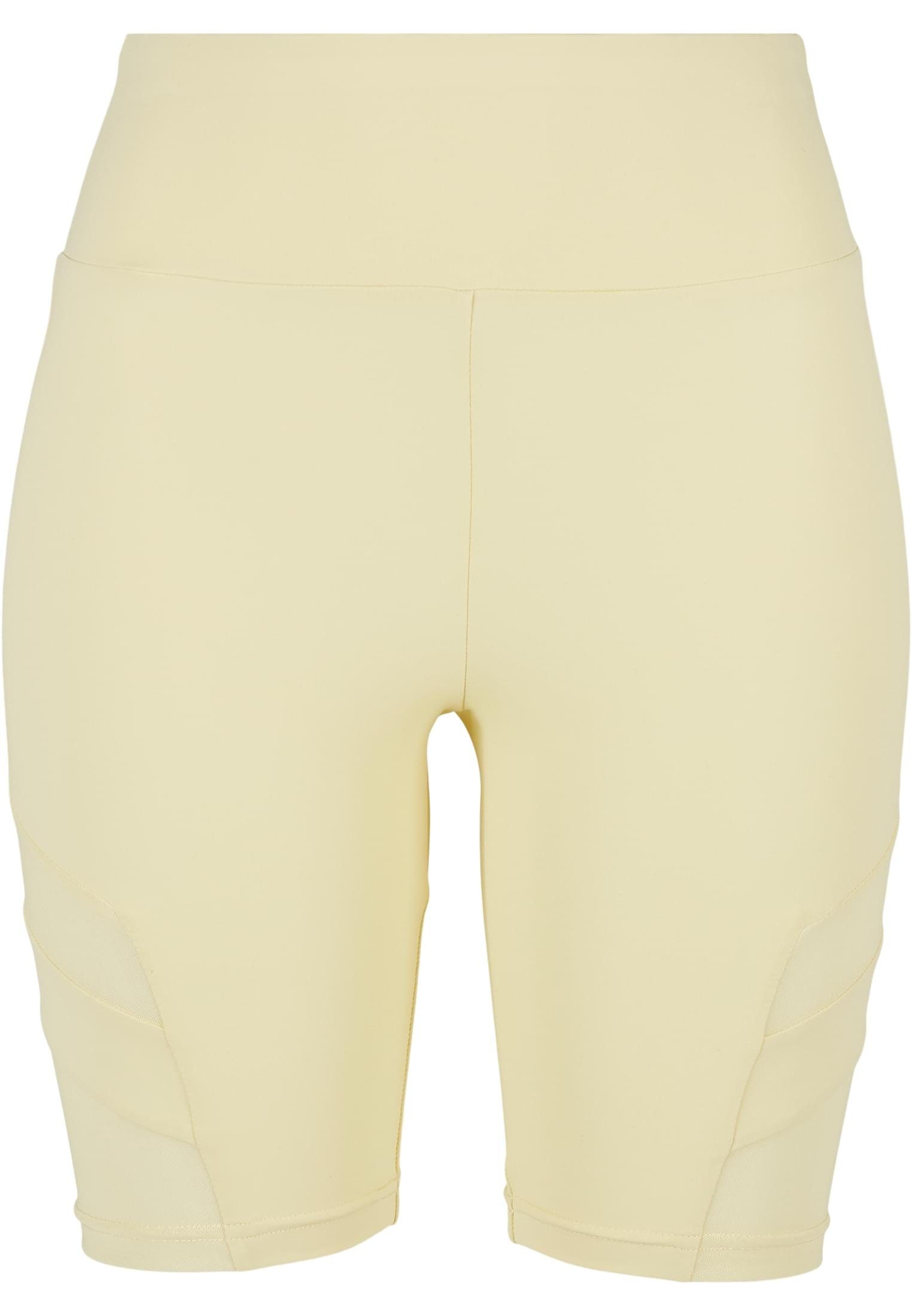 URBAN CLASSICS Stoffhose Mesh softyellow High Damen Tech (1-tlg) Ladies Shorts Cycle Waist