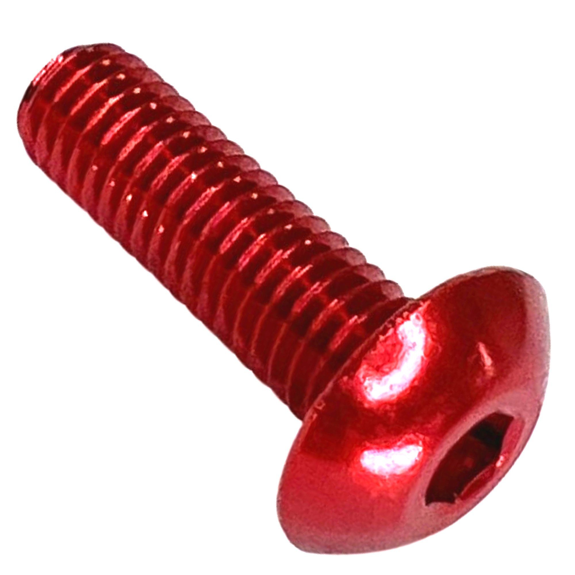 Fantic26 Schrauben-Set Alu M5x16 Linsenkopfschraube für Flaschenhalter Rot