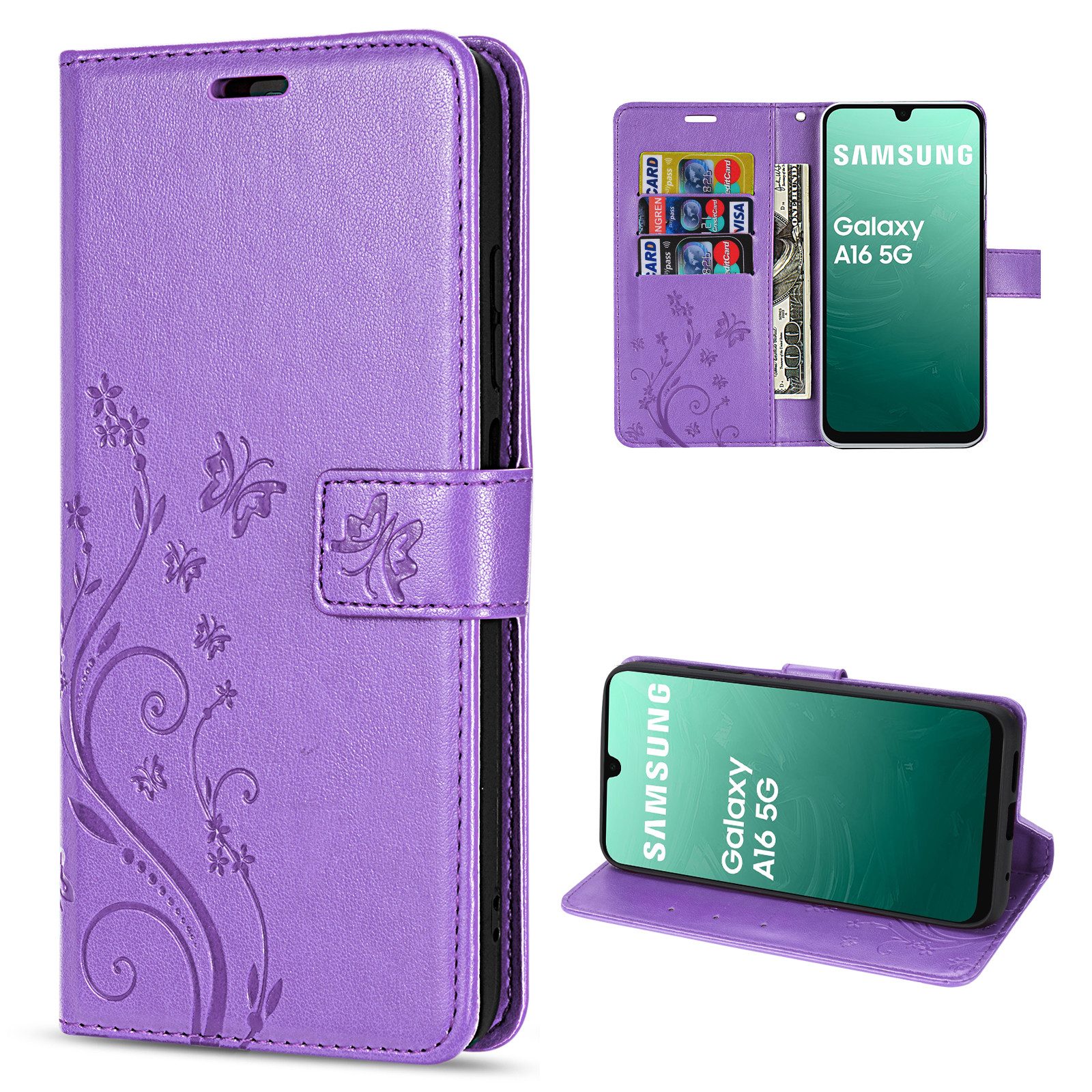 betterfon Handyhülle Handytasche für Samsung Galaxy A17 5G Klapphülle mit Kartenfächern, Bookstyle-Hülle mit Magnetverschluss, Smartstand & Kunstleder