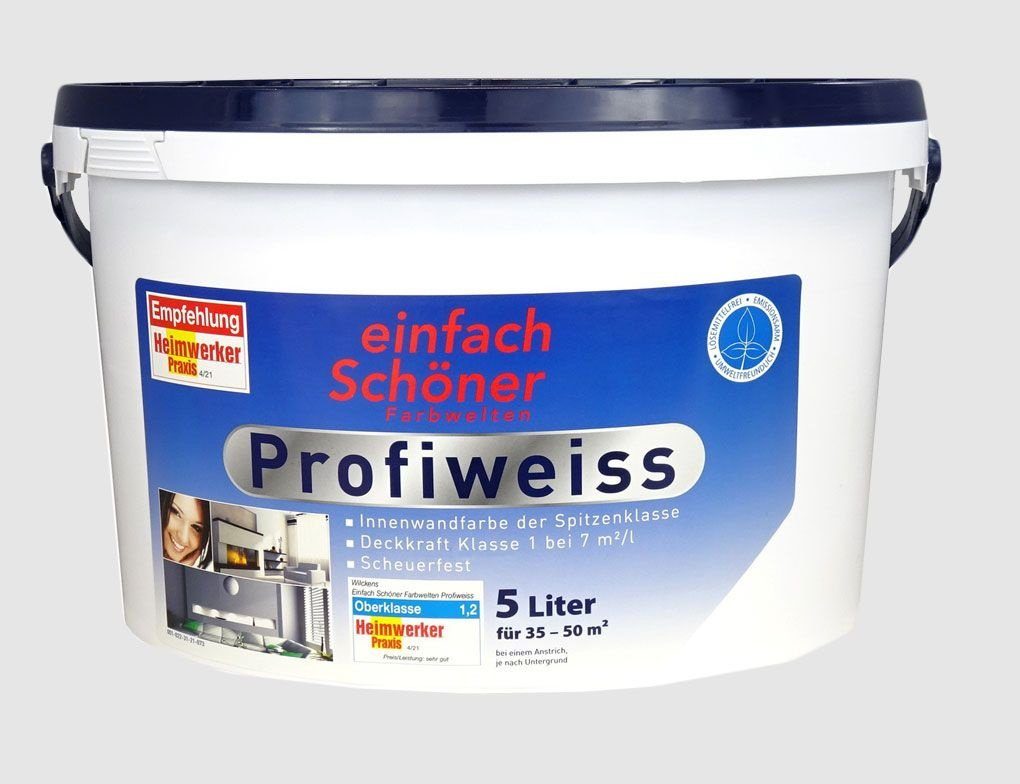 einfach Schöner Farbwelten Wand- und Deckenfarbe 5 Liter Profiweiss Wandfarbe Weiss