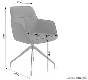 byLIVING Esszimmerstuhl Memphis (Set, 2 St), 2er-Set, gepolstert mit hochwertigem Kunstleder, drehbar