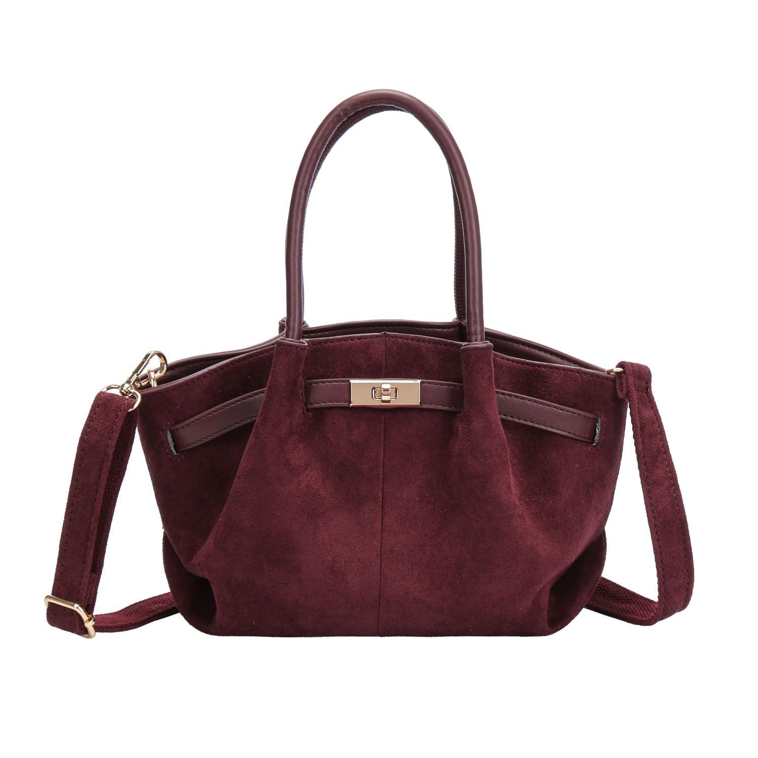Schultertasche Damen Tasche Tote Bag Handtasche Wildleder Optik Mini Bag Business