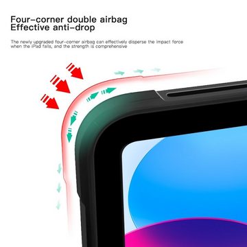 Wigento Tablet-Hülle Für Apple iPad 10.9 2022 10 Gen. aufstellbare Schock Acryl Blau Tablet Tasche Etuis