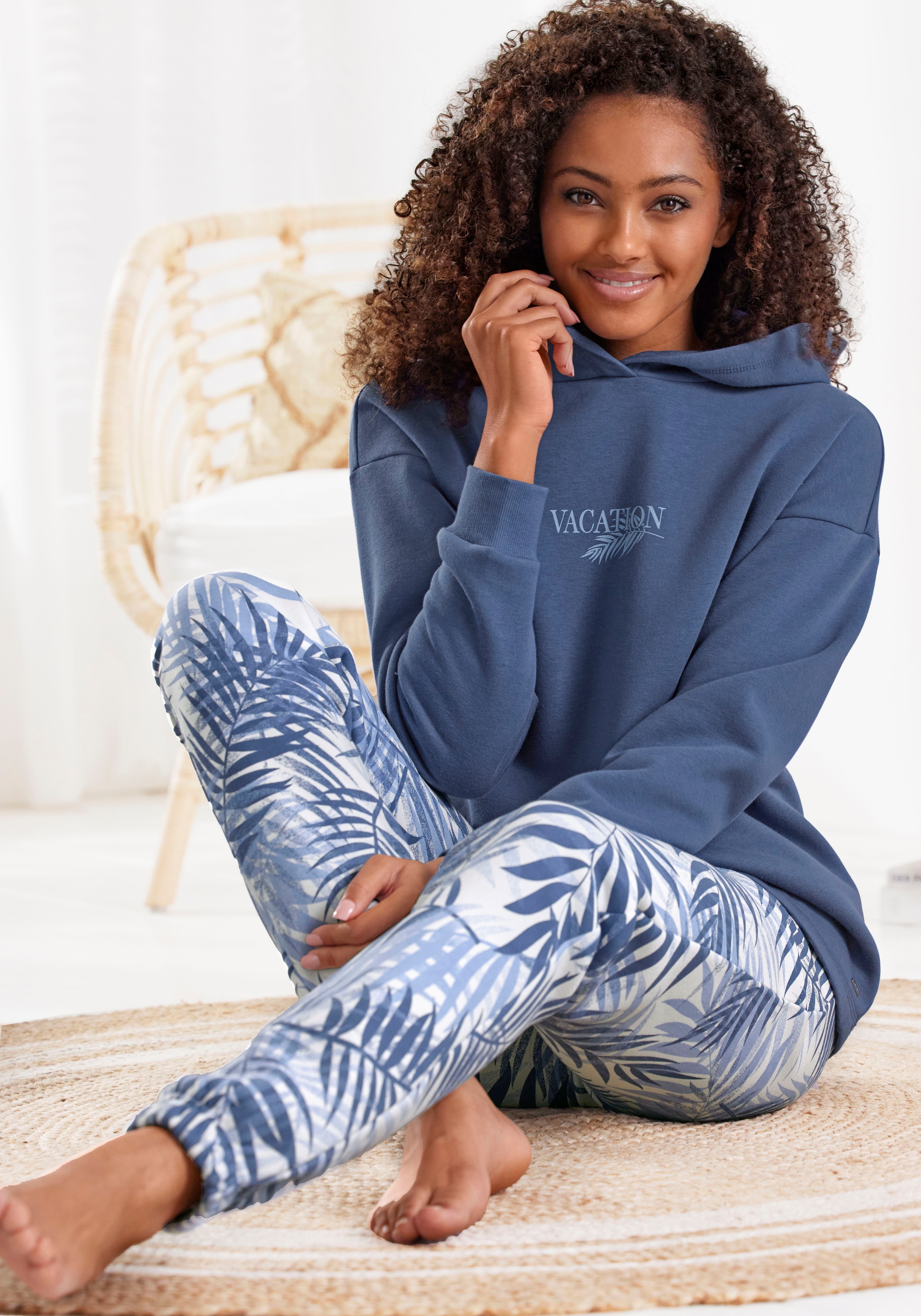 LASCANA Hoodie (1-tlg) Kapuzensweatshirt, Loungeshirt mit Frontprint, Loungewear
