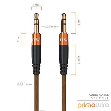 Primewire Audio-Kabel, AUX, 3,5-mm-Klinke (200 cm), Klinkenkabel, Metallstecker, Klinke Verbindungskabel, Audiokabel - 2m