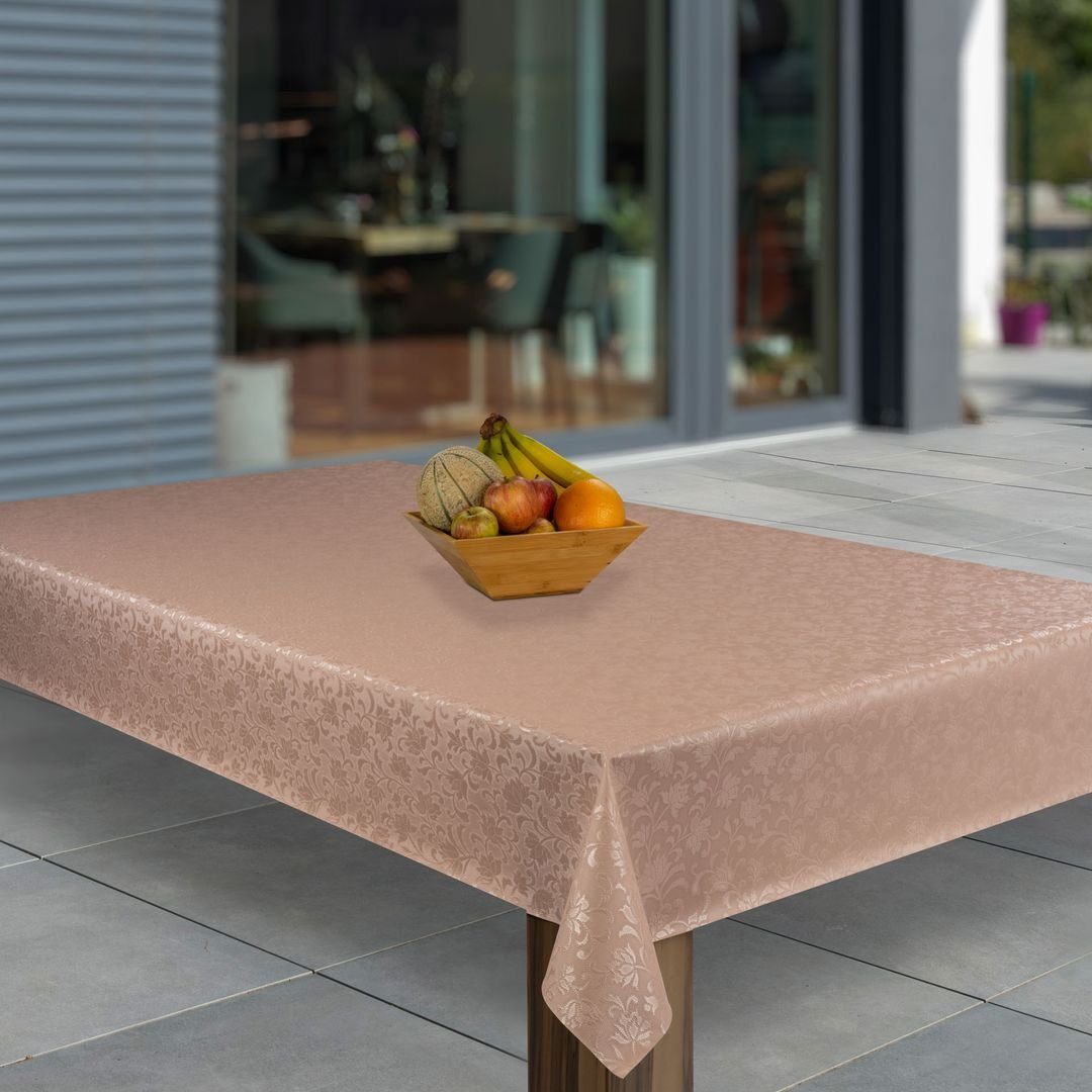 laro Tischdecke Wachstuch-Tischdecken Abwaschbar Rosa geprägt Blumen rechte günstig online kaufen