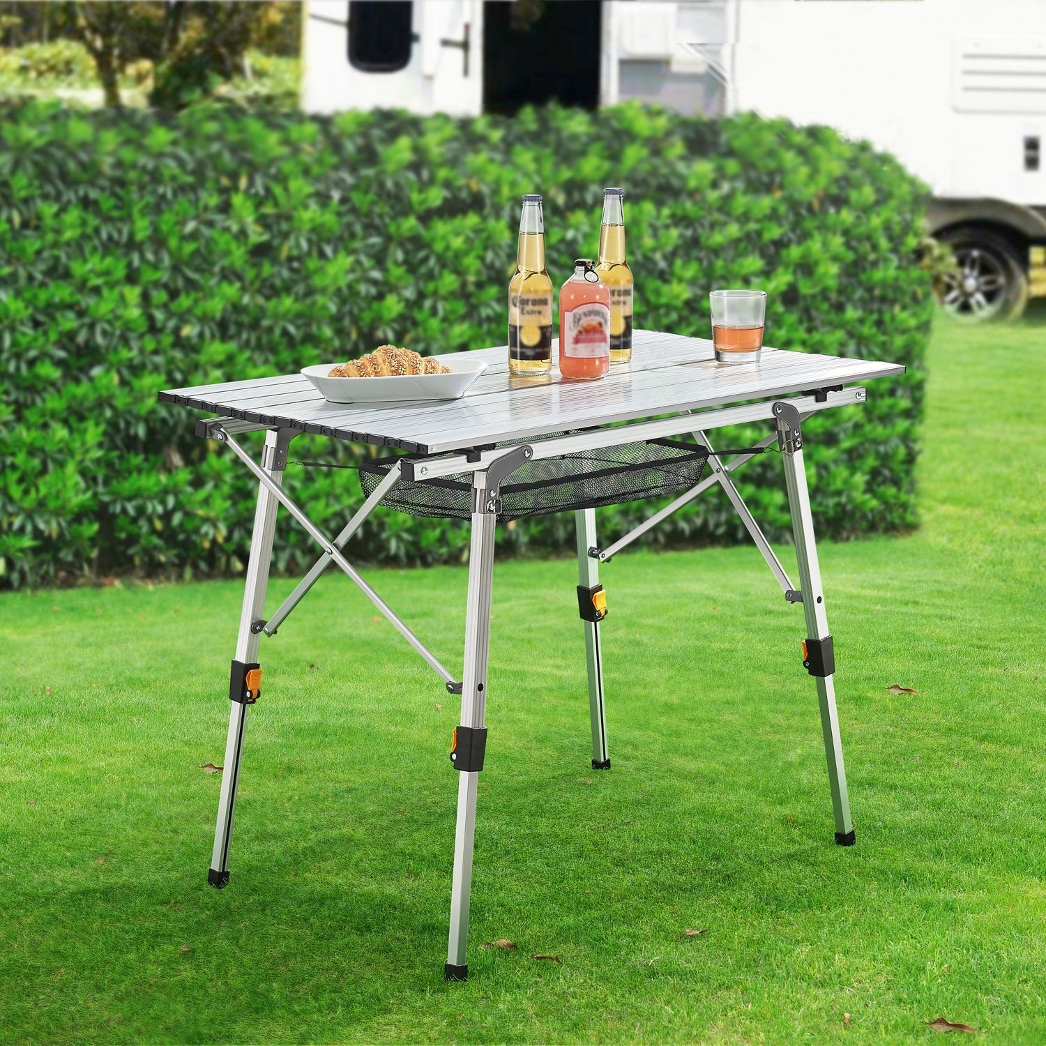 Juskys Campingtisch Picco, Höhenverstellbar, rutschfeste Füße, günstig online kaufen