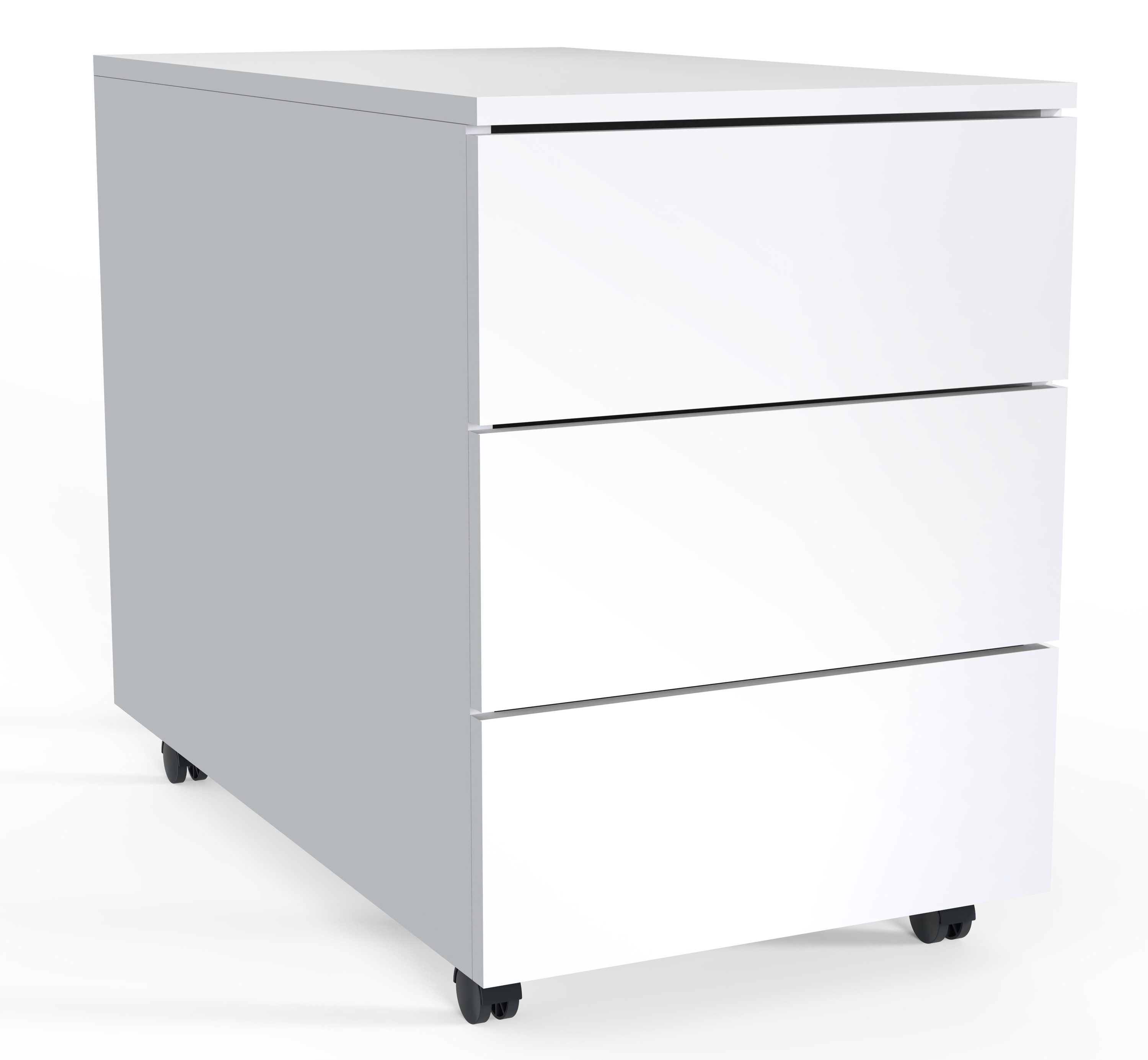 VCM Rollcontainer Dalosa B. 39 x T. 70 x H. 55 cm, Stauraum für Büromaterial, Arbeitszimmer, 3 Schubladen, Holzwerkstoff – Bild 3 von 5