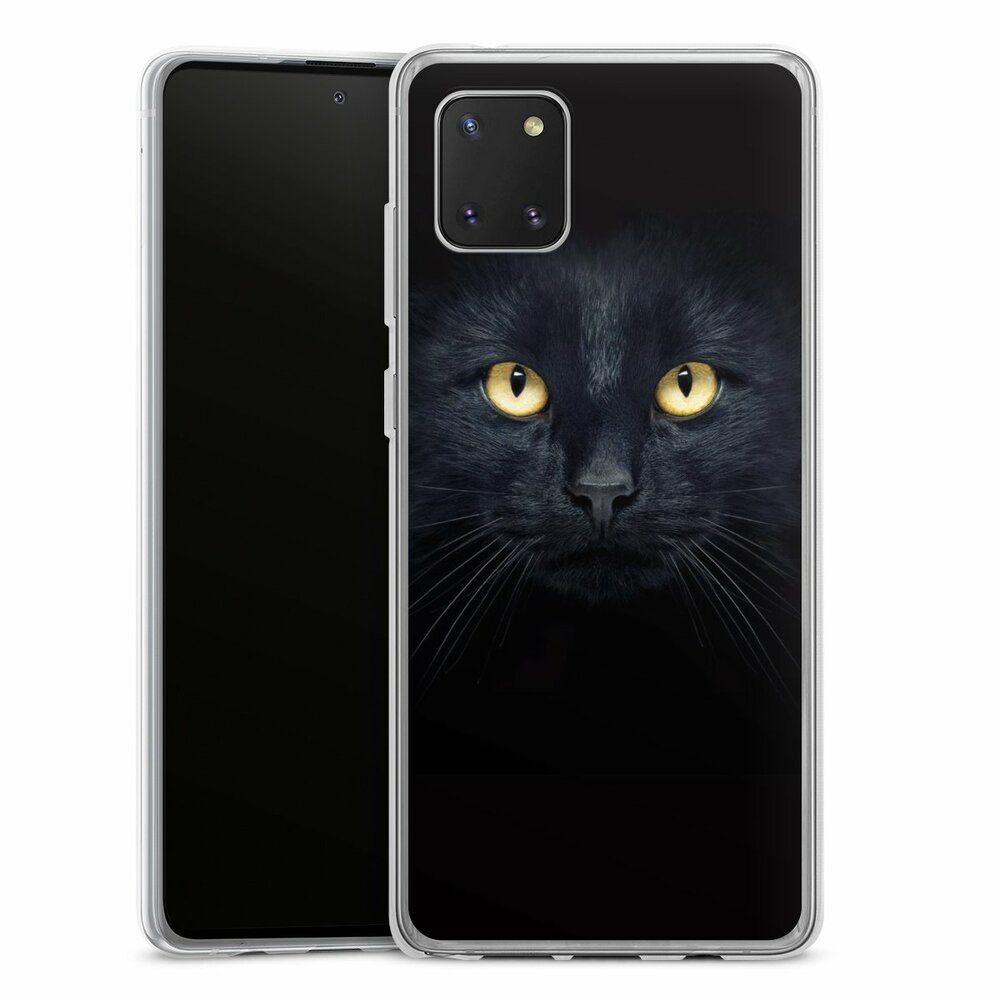 DeinDesign Handyhülle Katze Auge schwarz Tom Cat, Samsung Galaxy Note 10 lite Silikon Hülle Bumper Case Smartphone Cover