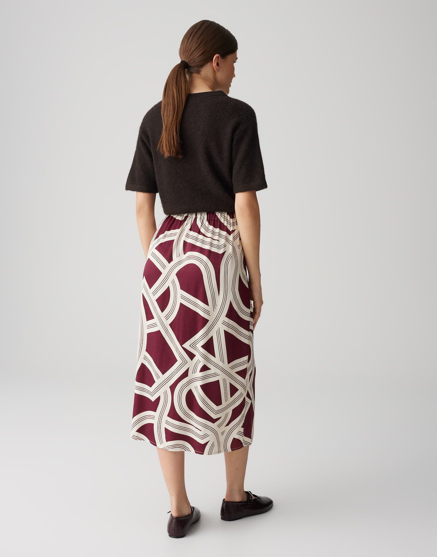 OPUS Wickelrock ROBALI LANE mit Knotendetail Midi-Länge, Eingrifftaschen in den Seiten, Ecovero Viscose