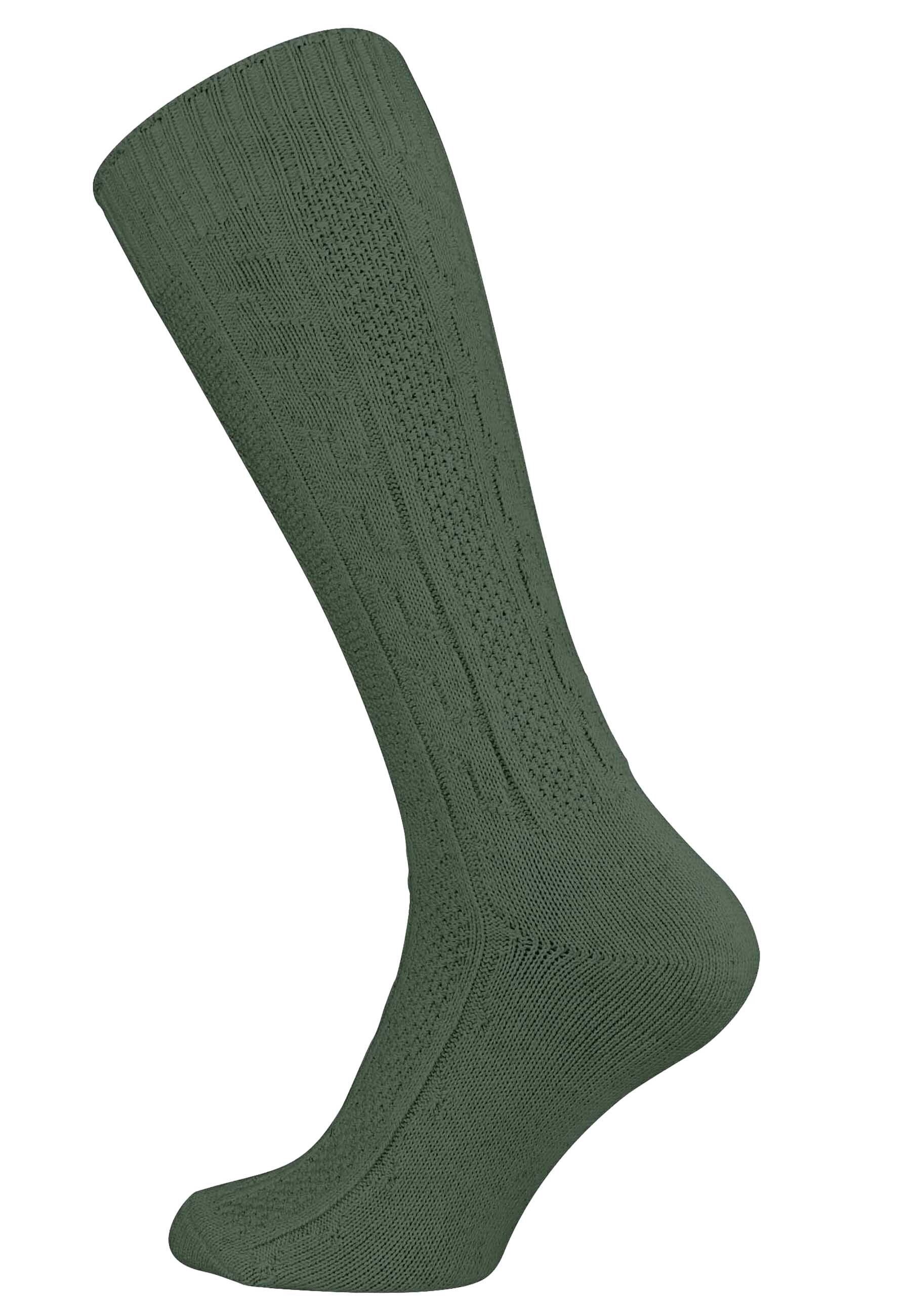 Grün (2-Paar) mit Prime® Socken Zopfmuster Cotton