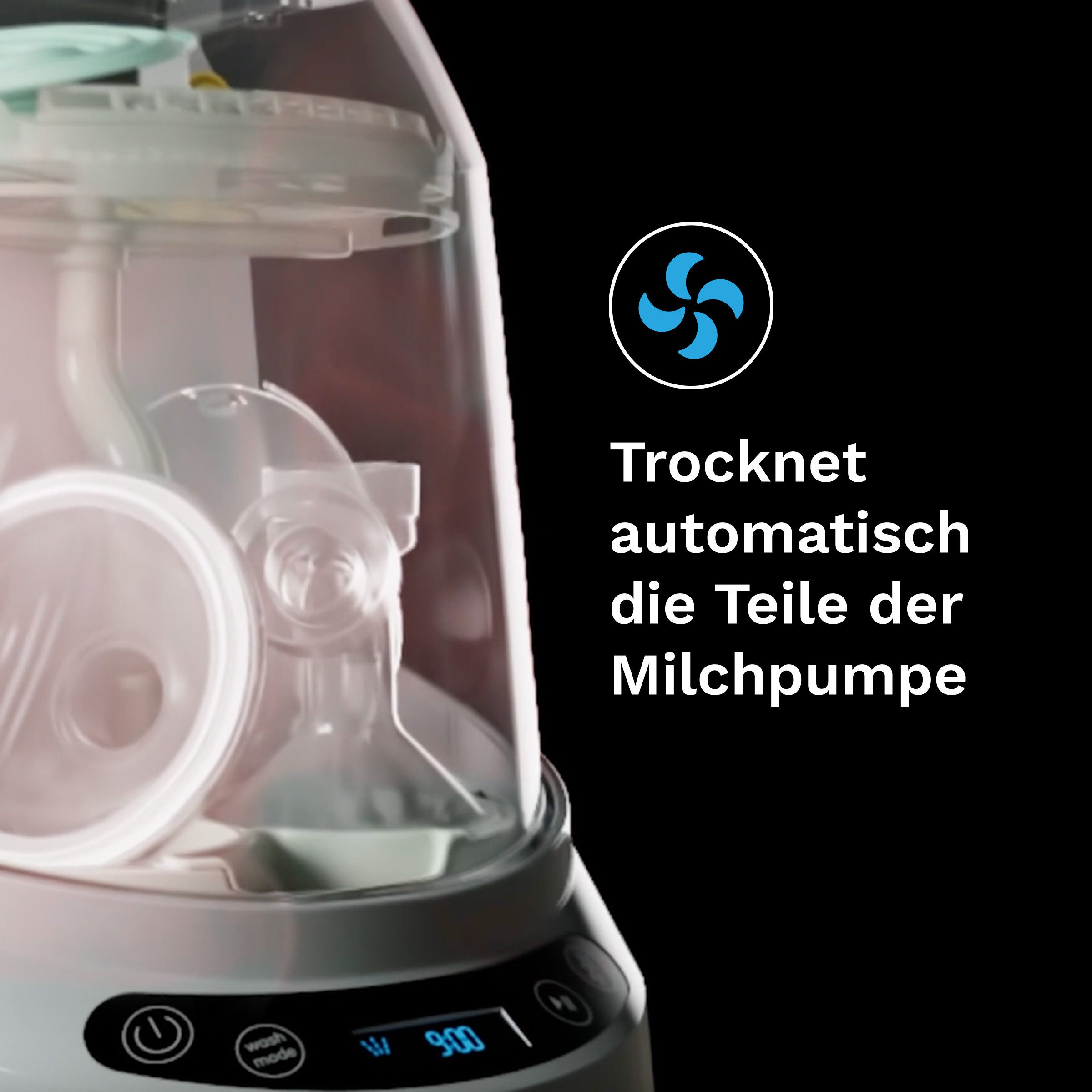 Baby Brezza Dampfsterilisator Automatischer Flaschen- & Milchpumpenreiniger mit HEPA-Filter, Babyflaschenreiniger, Sterilisator und Trockner