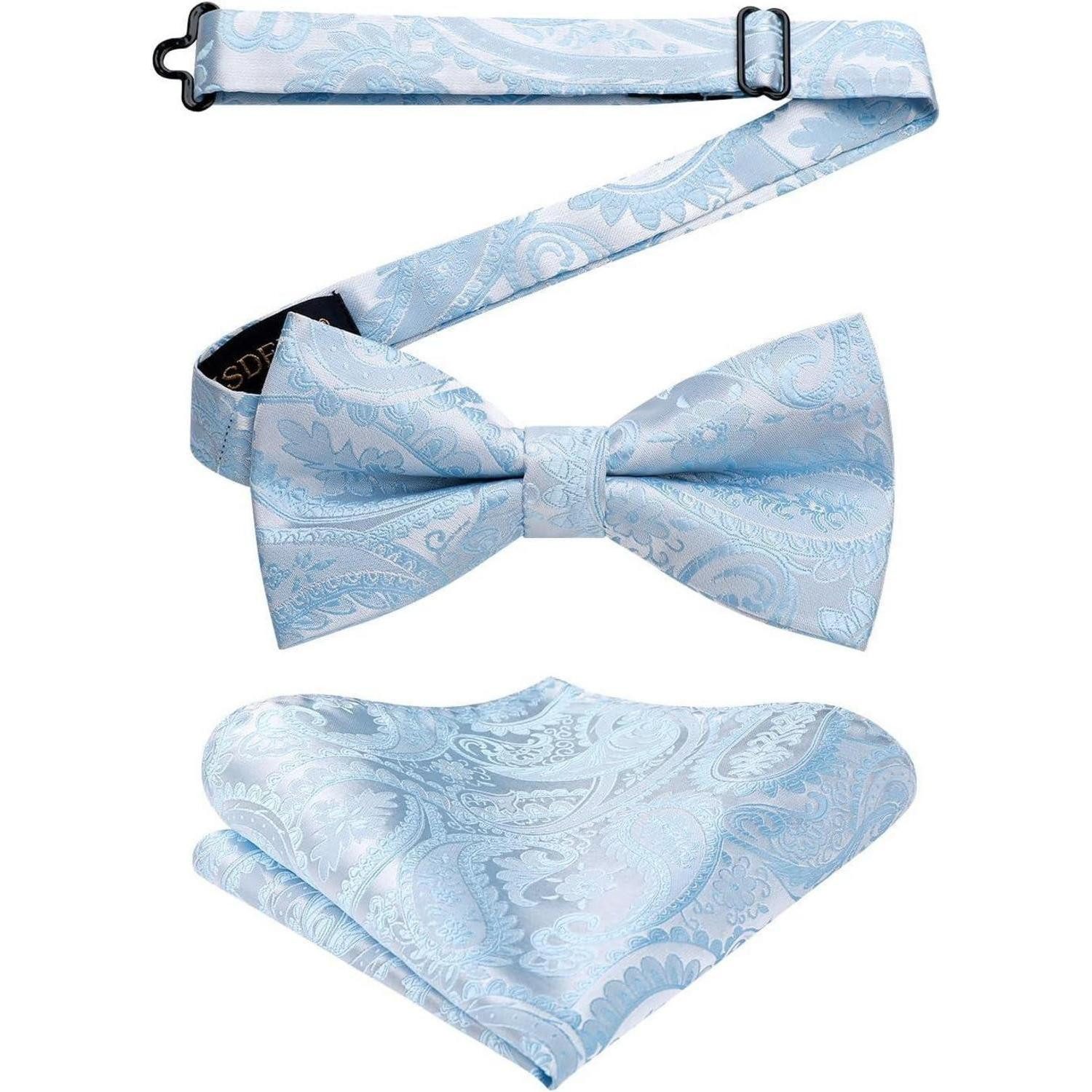 LuxusKollektion Fliege Fliege Einstecktuch Herren Hochzeit Smoking Party B Hellblau 2