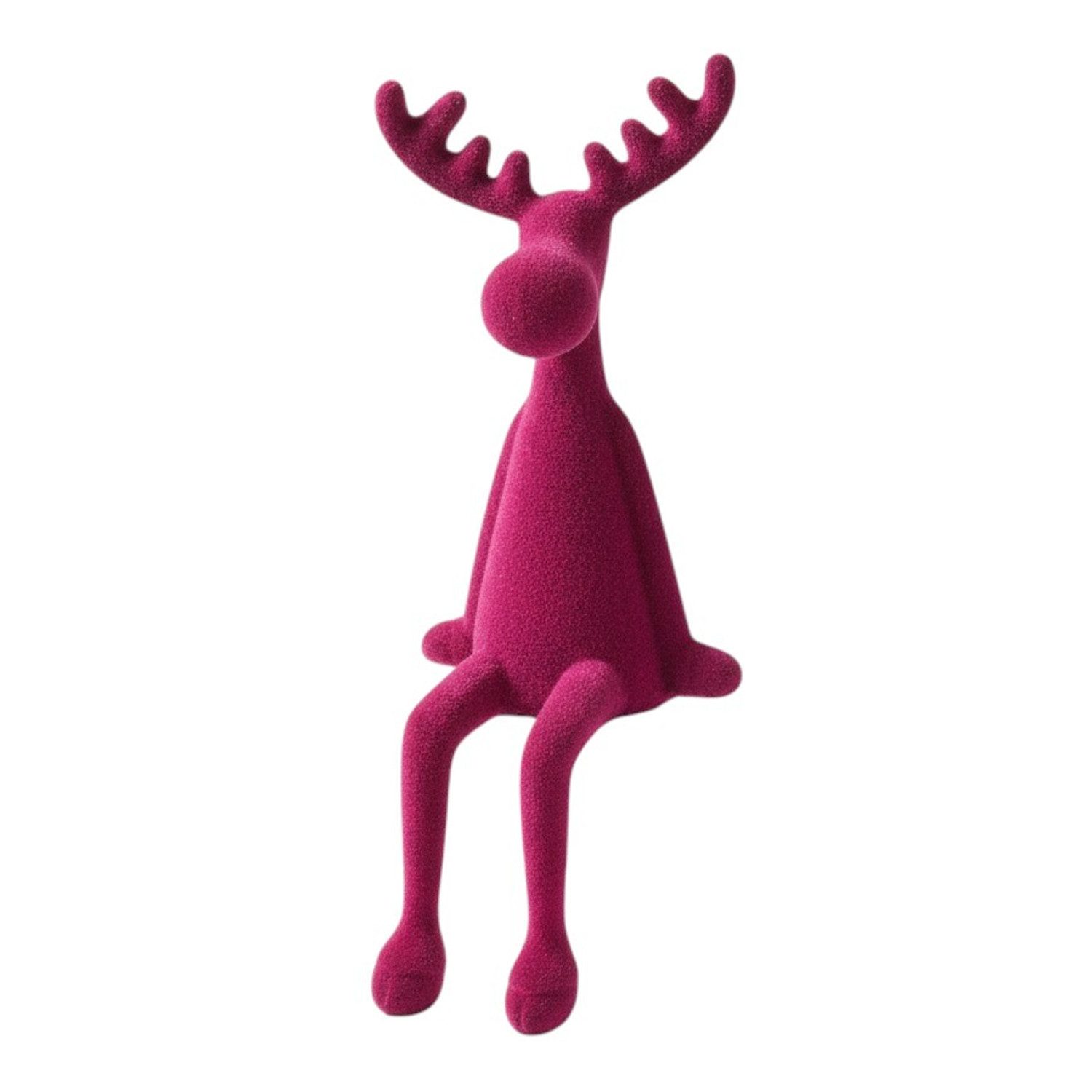 Macosa Home Миниатюрные фигурки Rentier 31 cm Braun, Orange, Fuchsia, Pink oder Grau (Dekoration Weihnachtsdeko, Dekofigur modern Weihnachten), Kunststoff beflockt Dekorentier