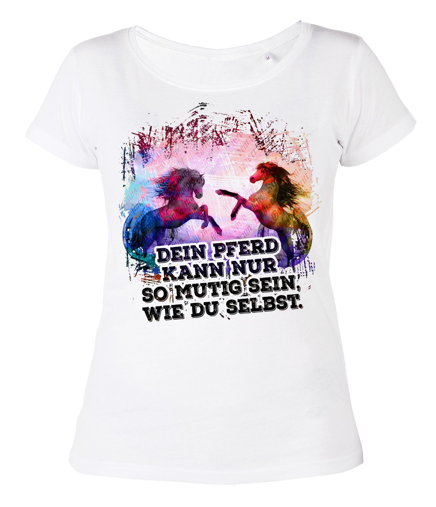 Tini - Shirts T-Shirt »Pferde Shirt Damen« Damen Shirt Pferde Sprüche :  Dein Pferd kann nur so mutig sein .... online kaufen | OTTO