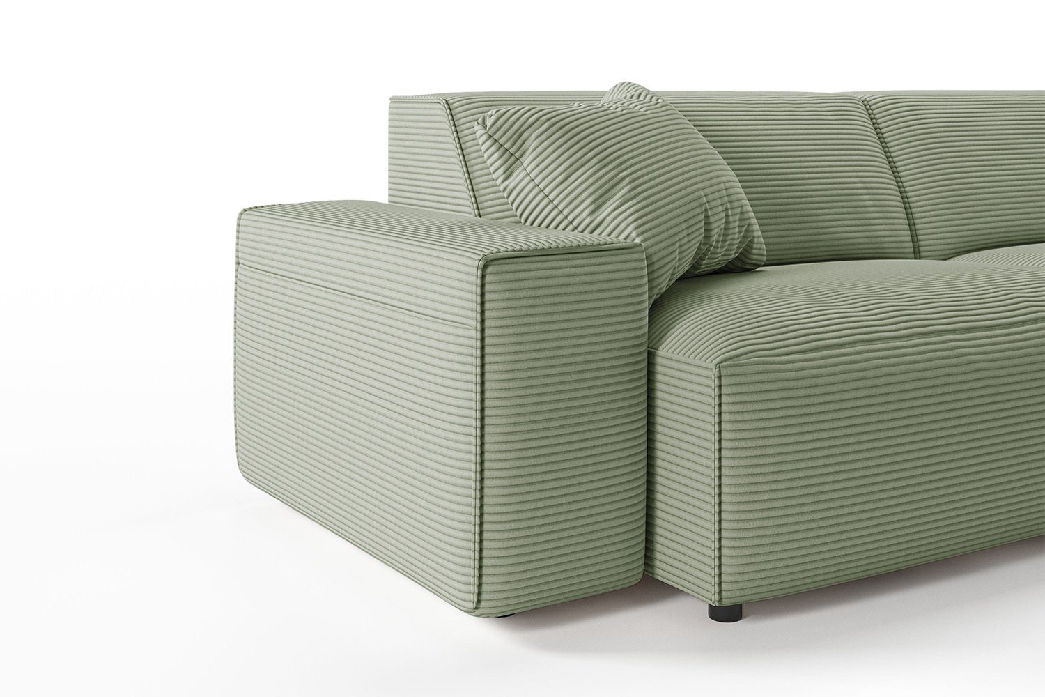 RANI, Sofa olivgrün 3-Sitzer olivgrün KAWOLA | Farben versch. Cord