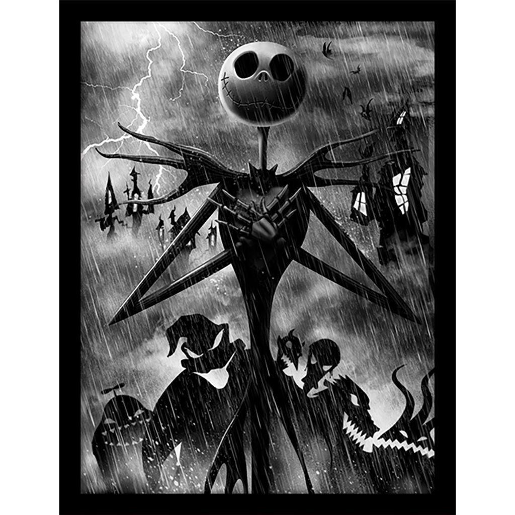 The Nightmare Before Christmas Bild mit Rahmen Jack Storm, Gerahmtes Bild Kunstdruck Skellington