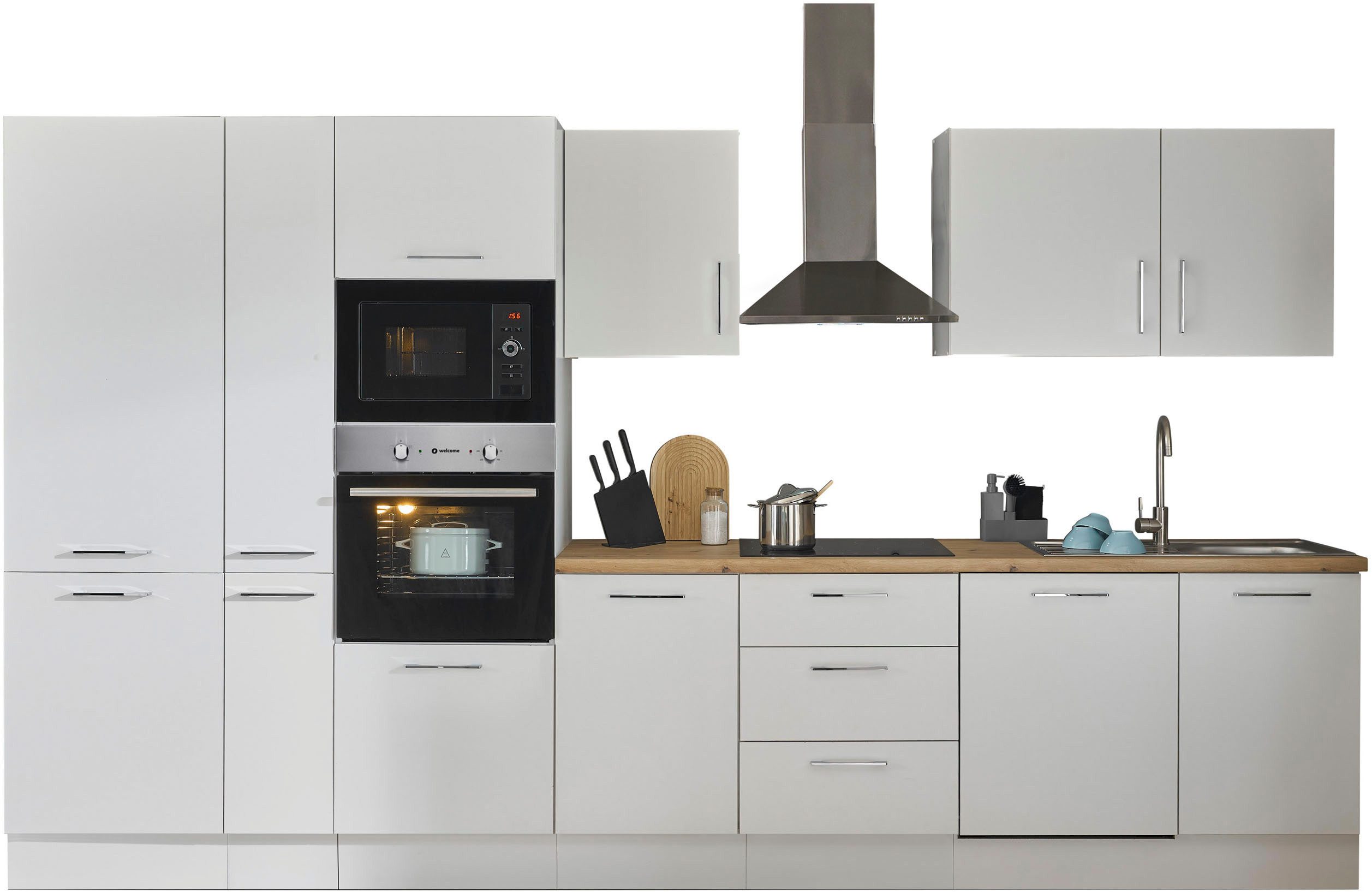 BASIC by Balculina Küchenzeile "Turin" Breite 370 cm, wahlweise mit E-Gerät günstig online kaufen