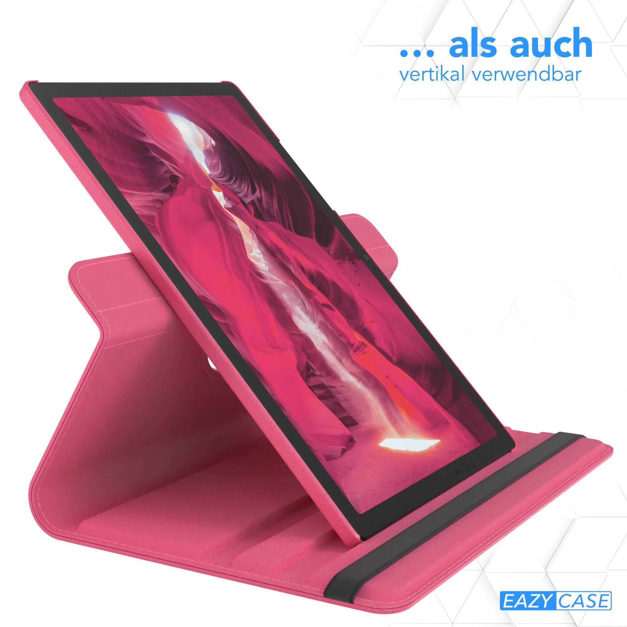 EAZY CASE Tablet-Hülle Rotation Case für Samsung Galaxy Tab A8 10.5 LTE 10,5 Zoll, Klapphülle zum Aufstellen Rundum Hülle Book Tablet Slim Klappcase Pink – Bild 5 von 5