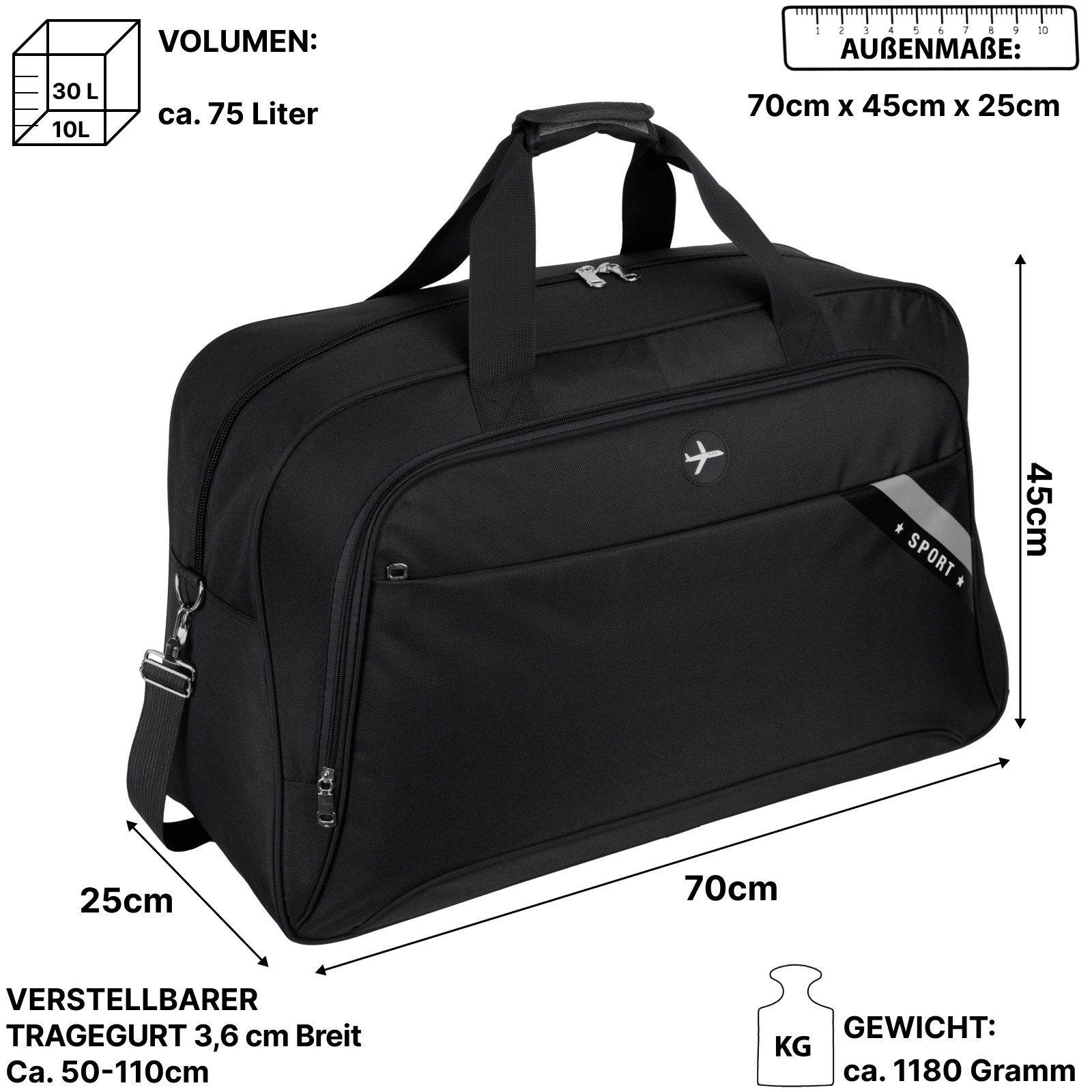 EAAKIE Sporttasche 75 L Reisetasche Saunatasche günstig online kaufen