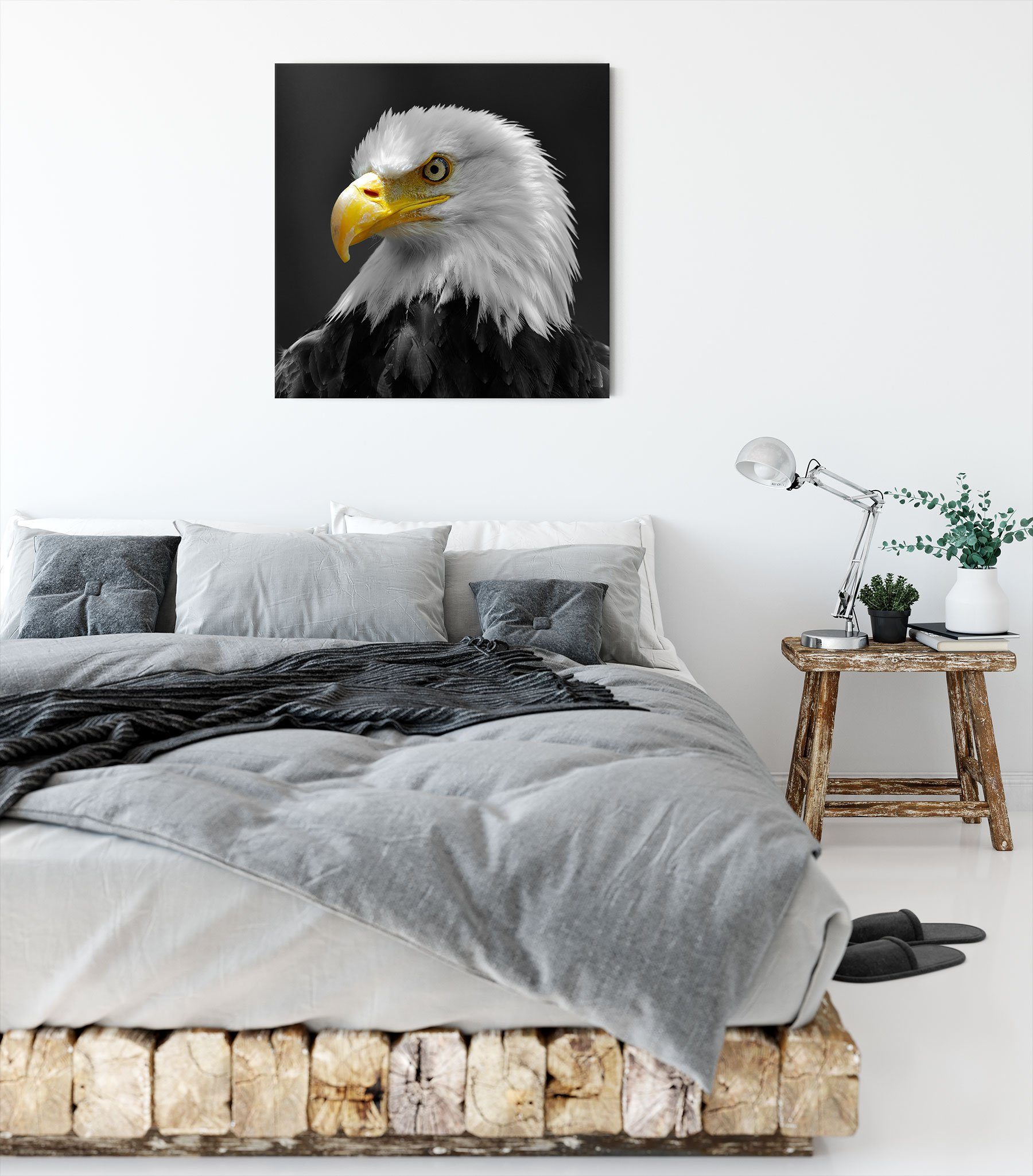 eindrucksvoller Leinwandbild fertig Weißkopfseeadler, Pixxprint Weißkopfseeadler bespannt, St), inkl. eindrucksvoller Leinwandbild (1 Zackenaufhänger