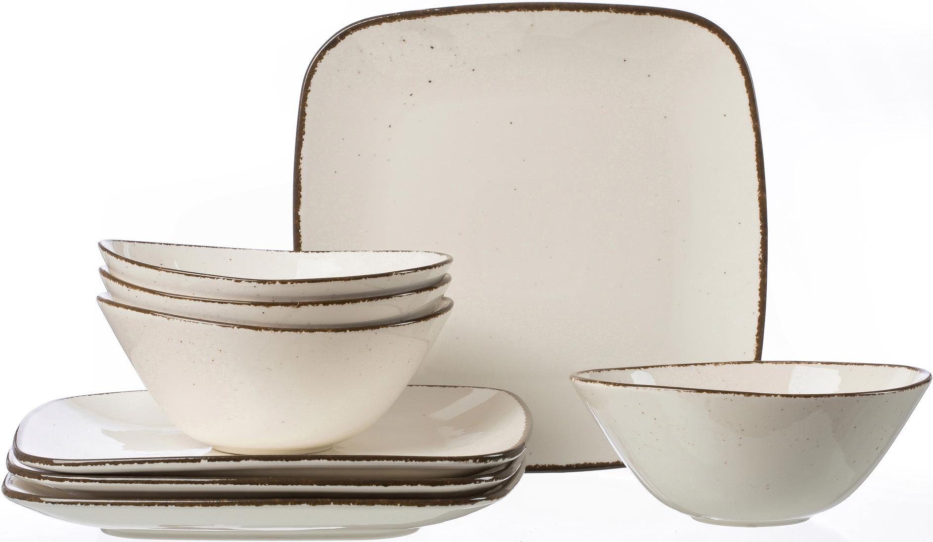 Ritzenhoff & Breker Tafelservice Geschirr-Set CASA (8-tlg), 4 Personen, Porzellan, Vintage Look, 8 Teile, für 4 Personen. Reduzierter Preis € 85,02. Unverbindliche Preisempfehlung € 123,50