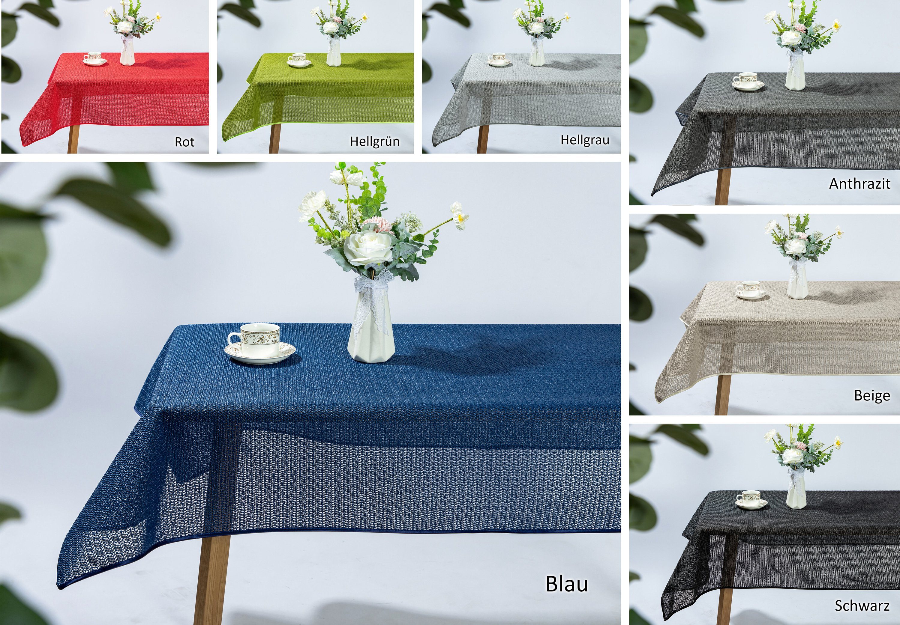 Beautex Tischdecke Tokio Weichschaum Tischdecke mit Paspelband, Garten, Balkon, Terrasse (1-tlg)
