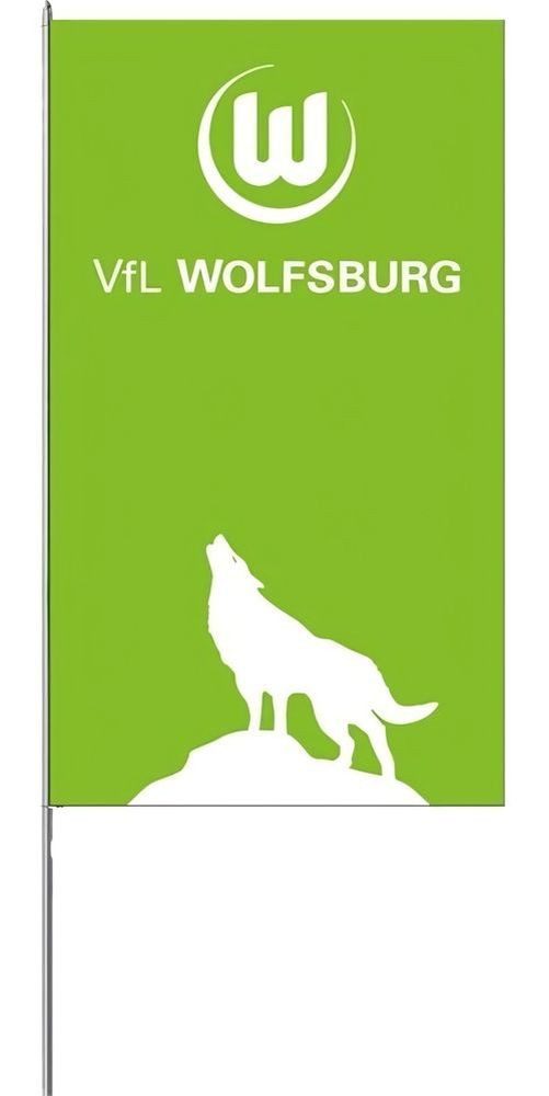 VfL Wolfsburg Dekoobjekt Hissfahne heulender Wolf 175 x 300