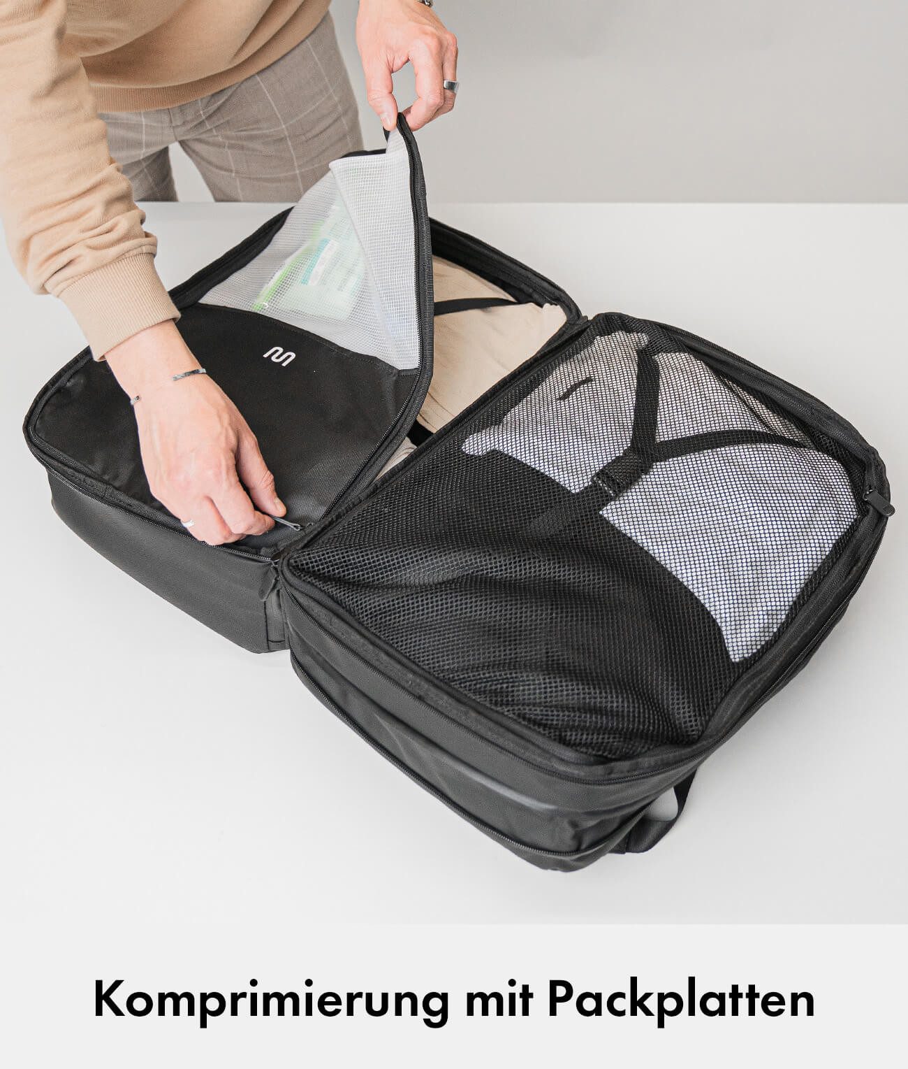 onemate Rucksack Handgepäckrucksack, Travel Backpack Pro (1-tlg), Handgepäcksrucksack mit Laptopfach 16 Zoll + verstecktes Airtagfach