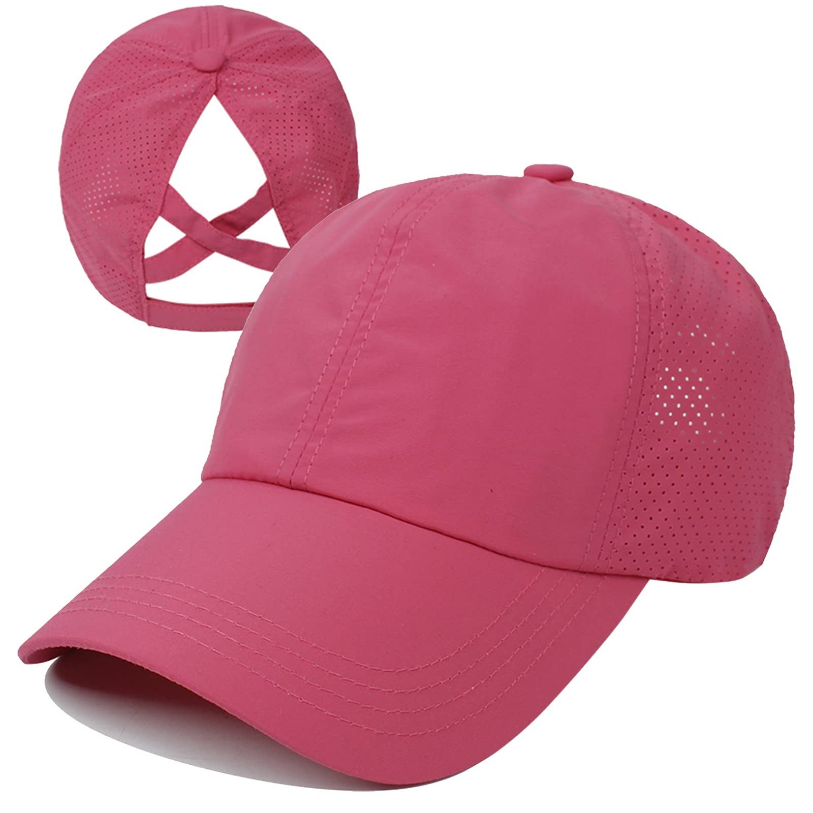 Zyronn Baseball Cap Baseballkappe für Damen mit überkreuzter Öffnung für den Pferdeschwanz Schnelltrocknende Trucker-Cap, geeignet für Outdoor-Sportarten.