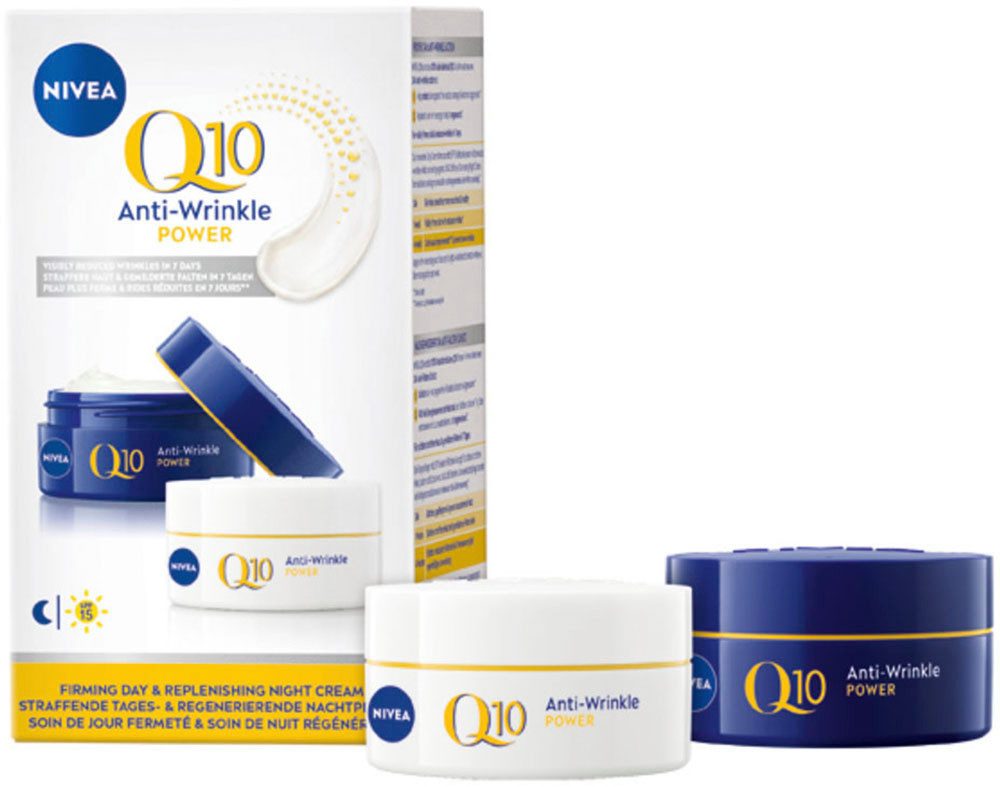 Nivea Pflege-Set Q10 SET ANTI-WRINKLE TAG- & NACHTPFLEGE, 2-tlg., für die Gesichtspflege, mit Tagespflege und Nachtpflege, Creme-Textur