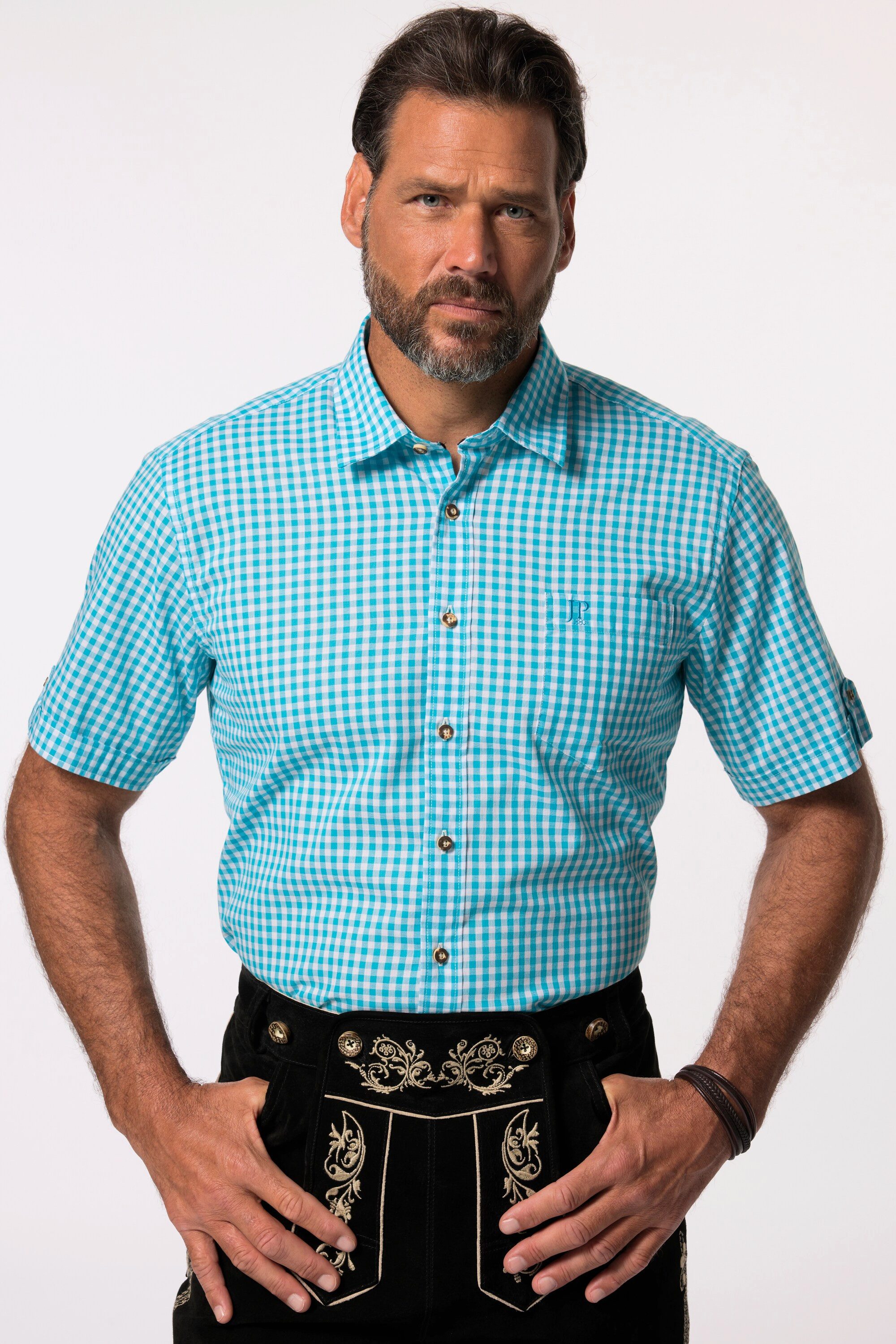 JP1880 Kurzarmhemd bis 7XL Halbarm-Trachtenhemd Karo-Muster günstig online kaufen