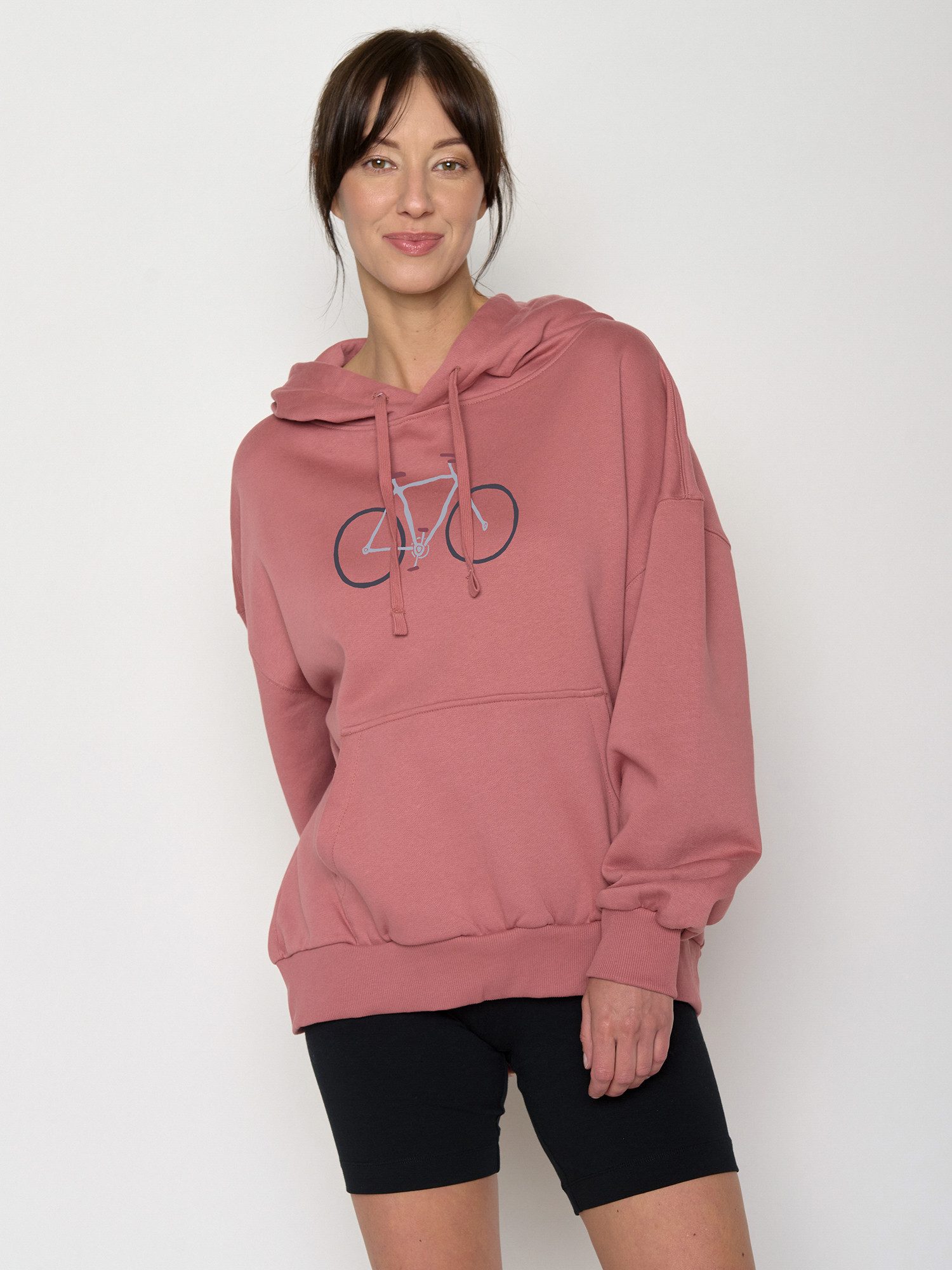 GREENBOMB Hoodie Mello Bike Handdrawn (1) weitgeschnittener Hoodie, Oversized Fit, aufgesetzte Fronttasche