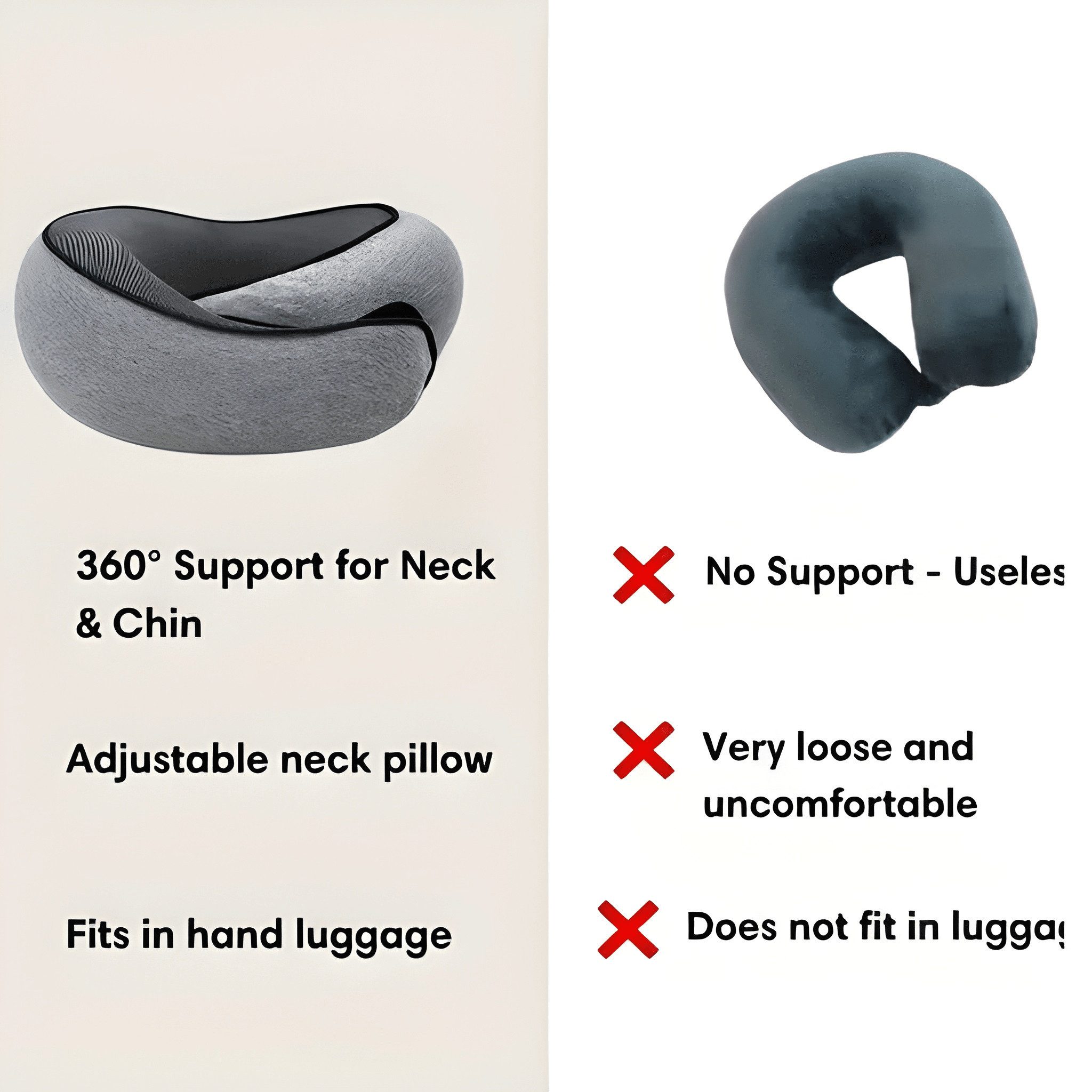 Athlix Nackenkissen Reise Nackenkissen Memory-Schaum Nackenstütze Schlafkissen, Ergonomisches Design, atmungsaktiv, waschbarer Bezug