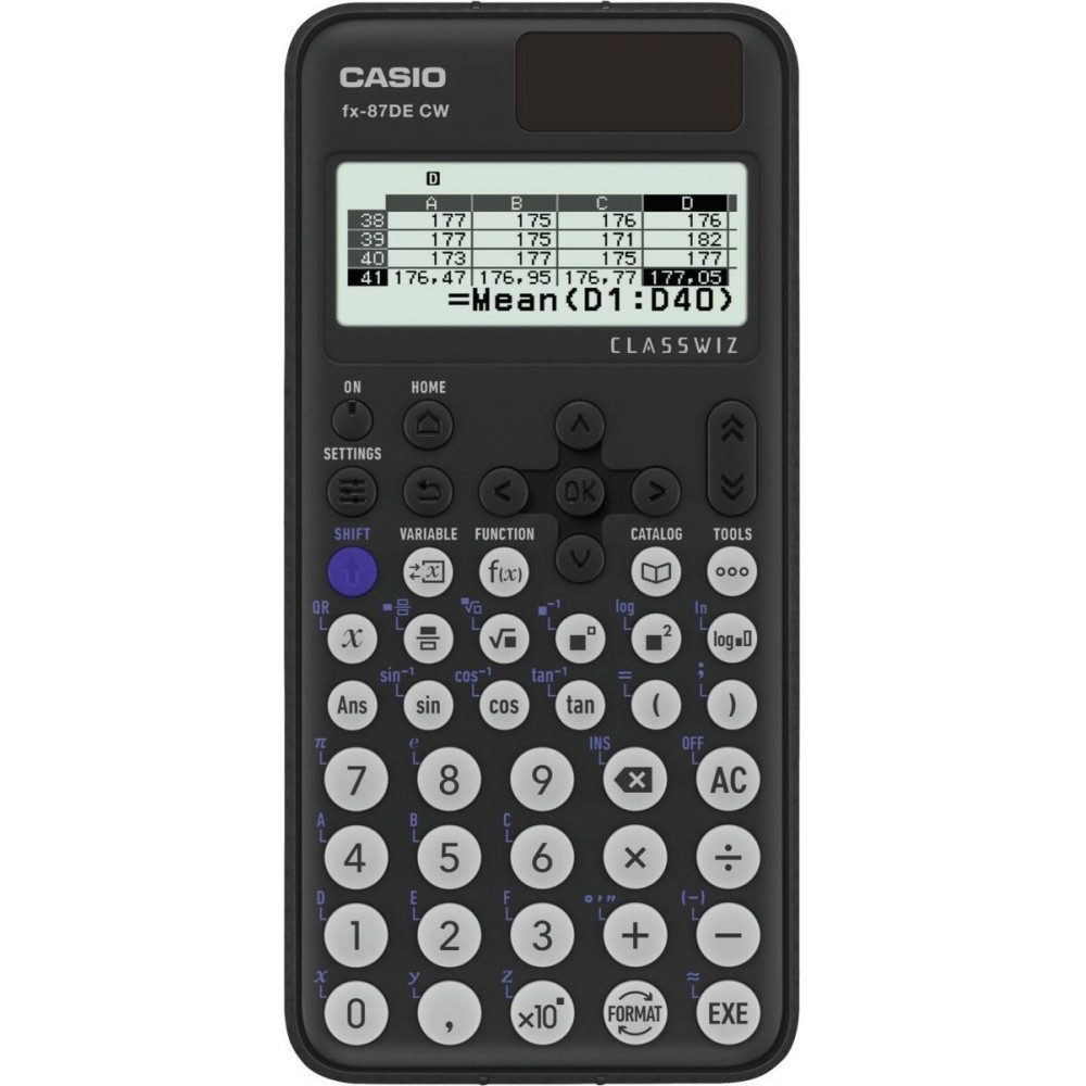 Casio FX-87DE CW ClassWiz Schwarz Taschenrechner. Elektro-Kabel