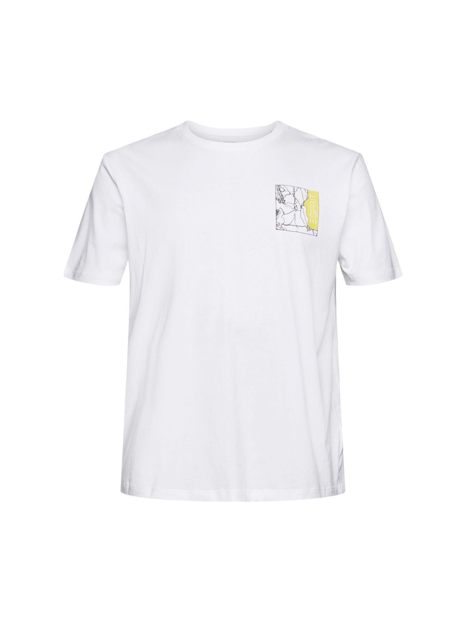 Jersey-Shirt WHITE (1-tlg) Esprit mit Logo-Print T-Shirt