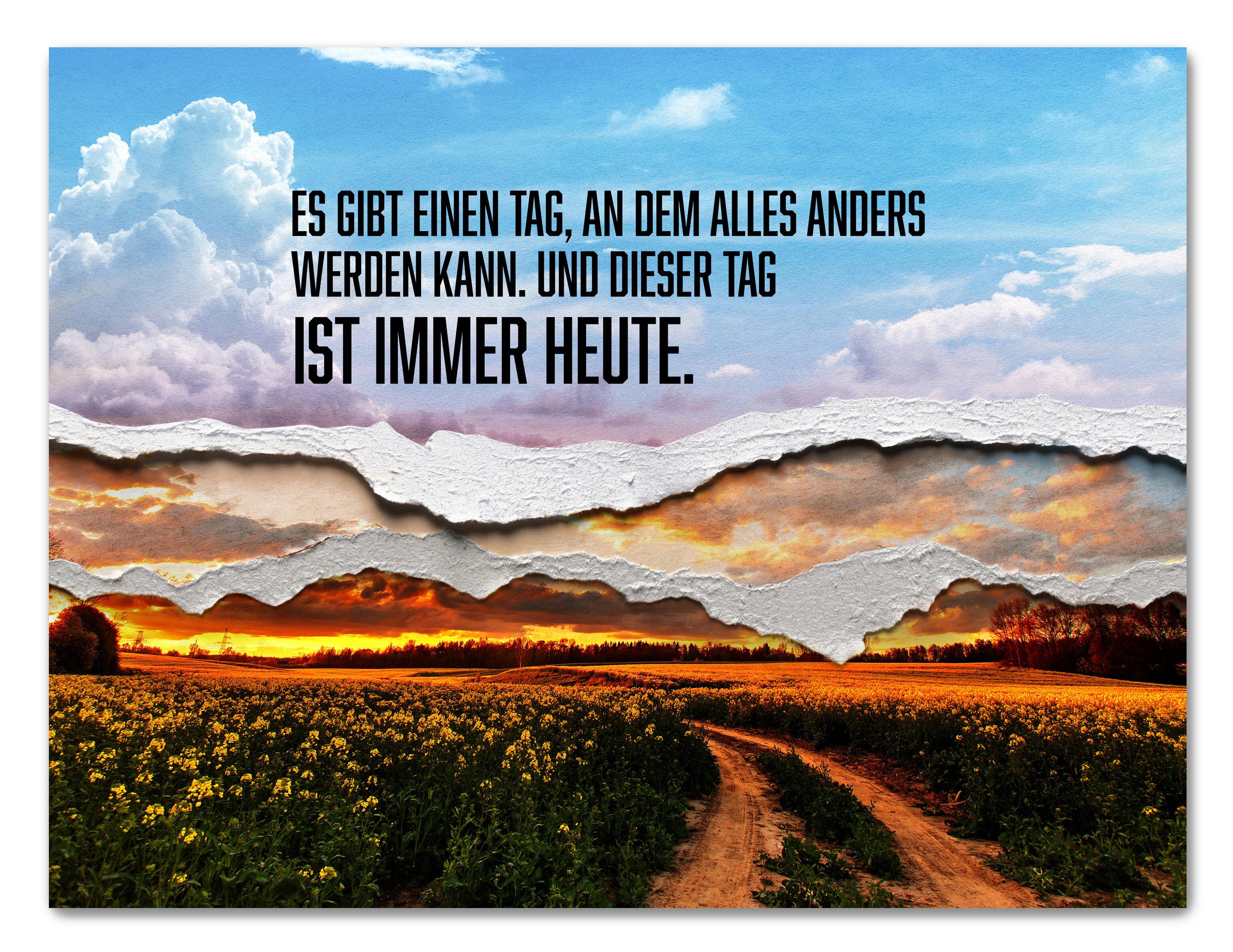 wandmotiv24 Leinwandbild Heute ist alles Anders, Sprüche (1 St