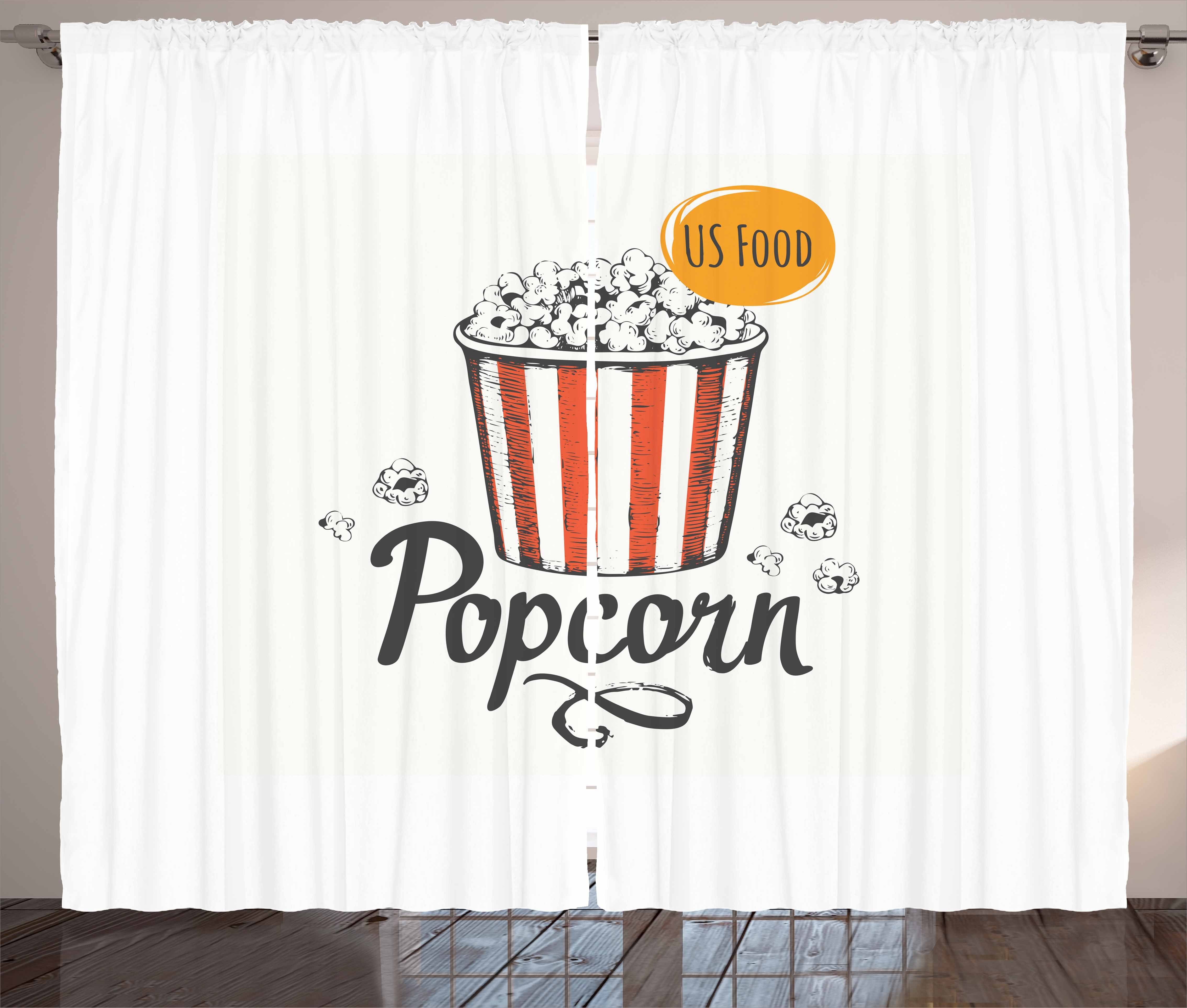 Popcorn Haken, Sketch Schlafzimmer Kino Schlaufen mit Kräuselband Gardine Abakuhaus, Vorhang und