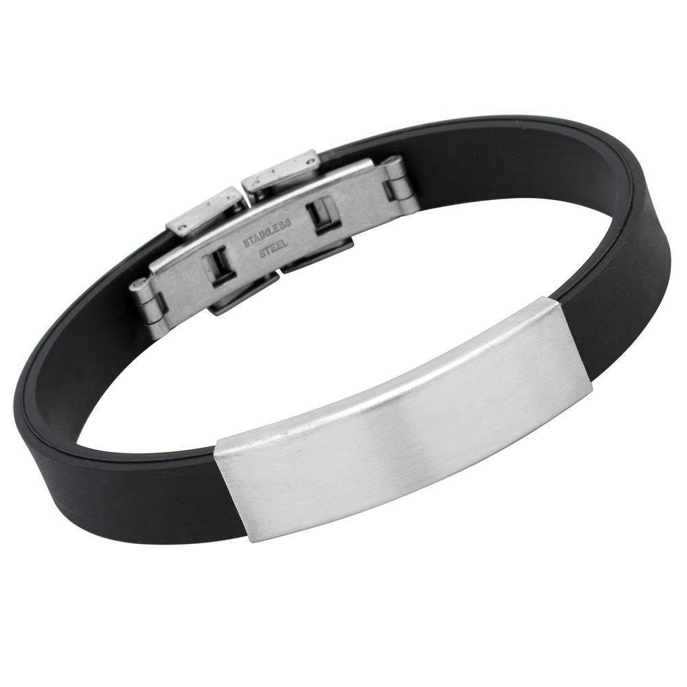 Unique Edelstahlarmband Kautschuk Armband mit Edelstahl Details B5143 günstig online kaufen