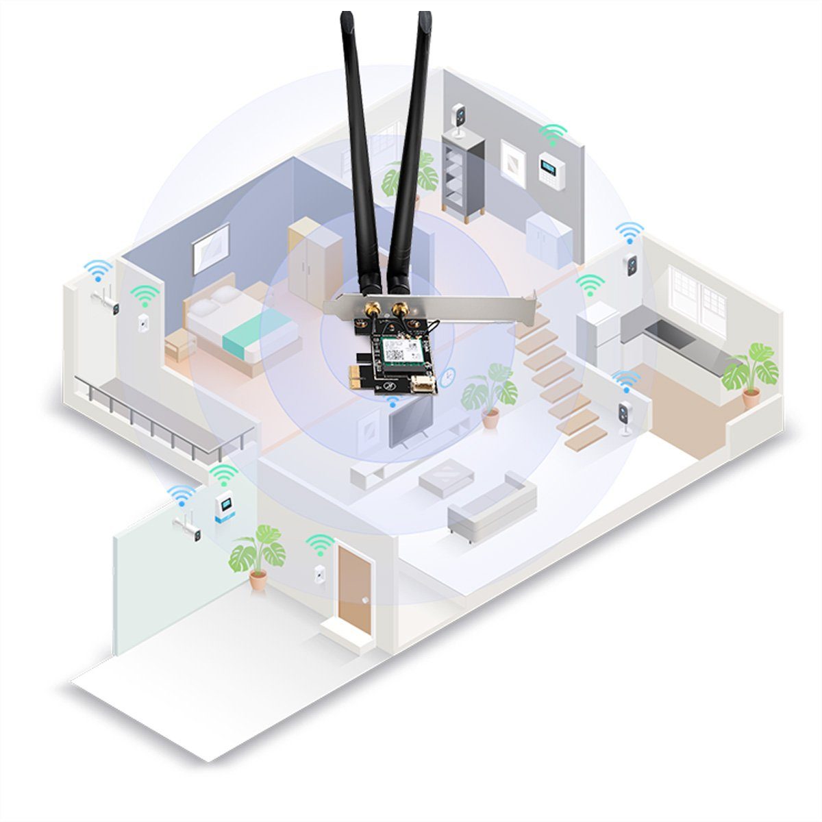 D-Link DWA-X582 Wi-Fi 6 PCIe Adapter AX3000 mit Bluetooth 5.0 WLAN-Repeater