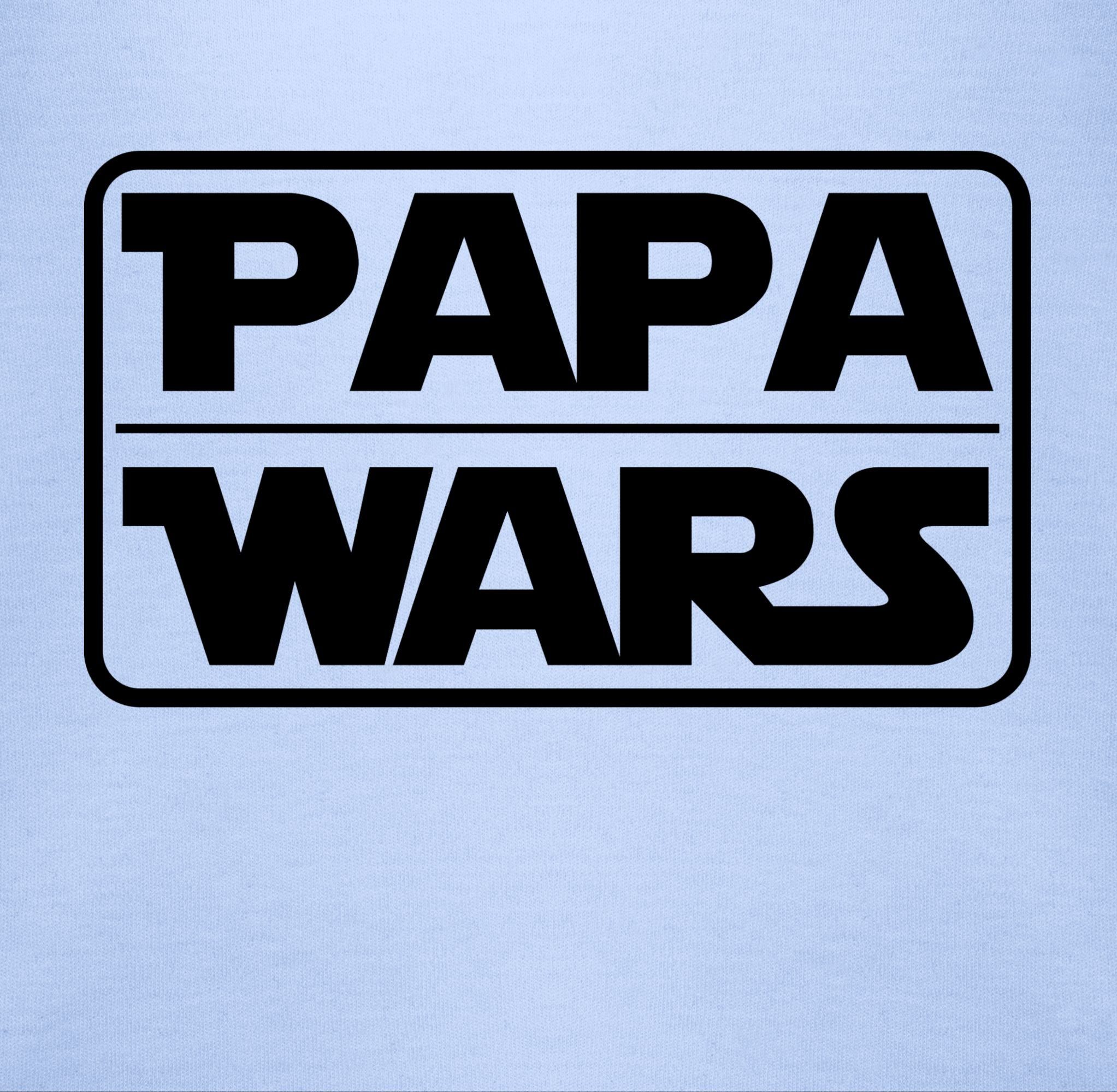 Papa Shirtracer Shirtbody Babyblau 3 Sprüche Baby Wars