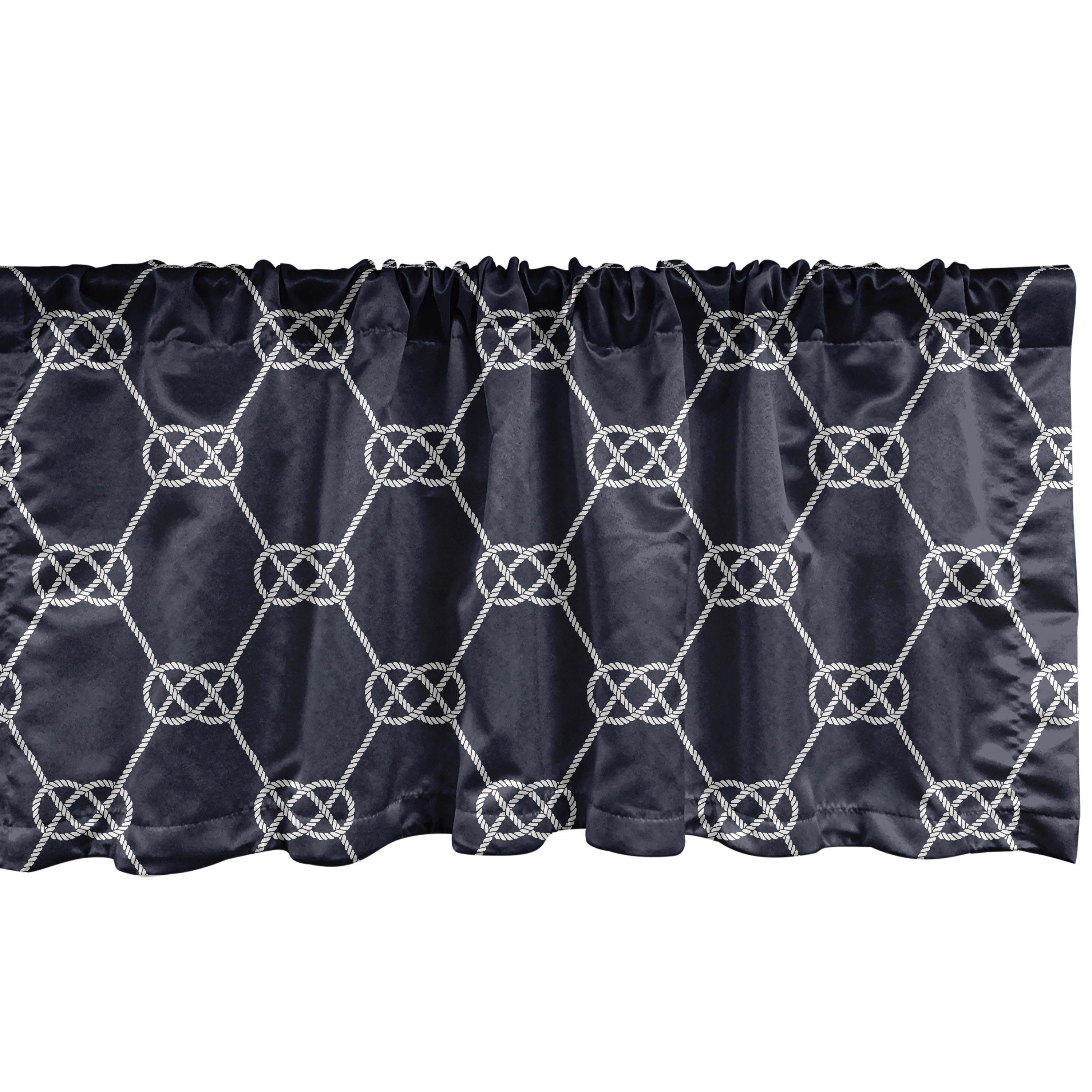 Scheibengardine Vorhang Volant für Navy Dekor Abakuhaus, Knot Inspired Navy Küche Microfaser, blau mit Schlafzimmer Stangentasche