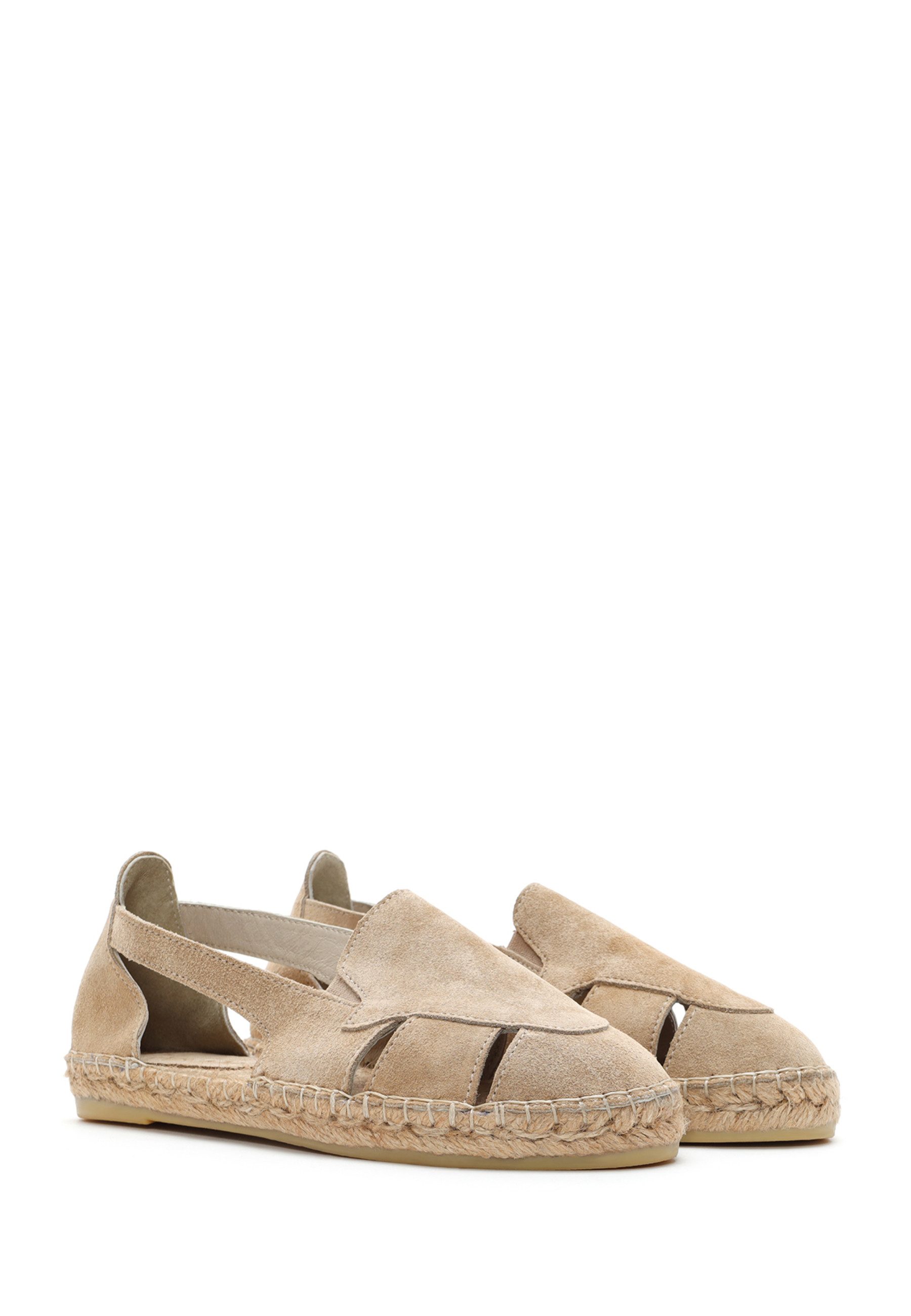 Derimod Wildleder Sandalen Espadrille Lederfutter, TPU Sohle, Absatz 2 cm