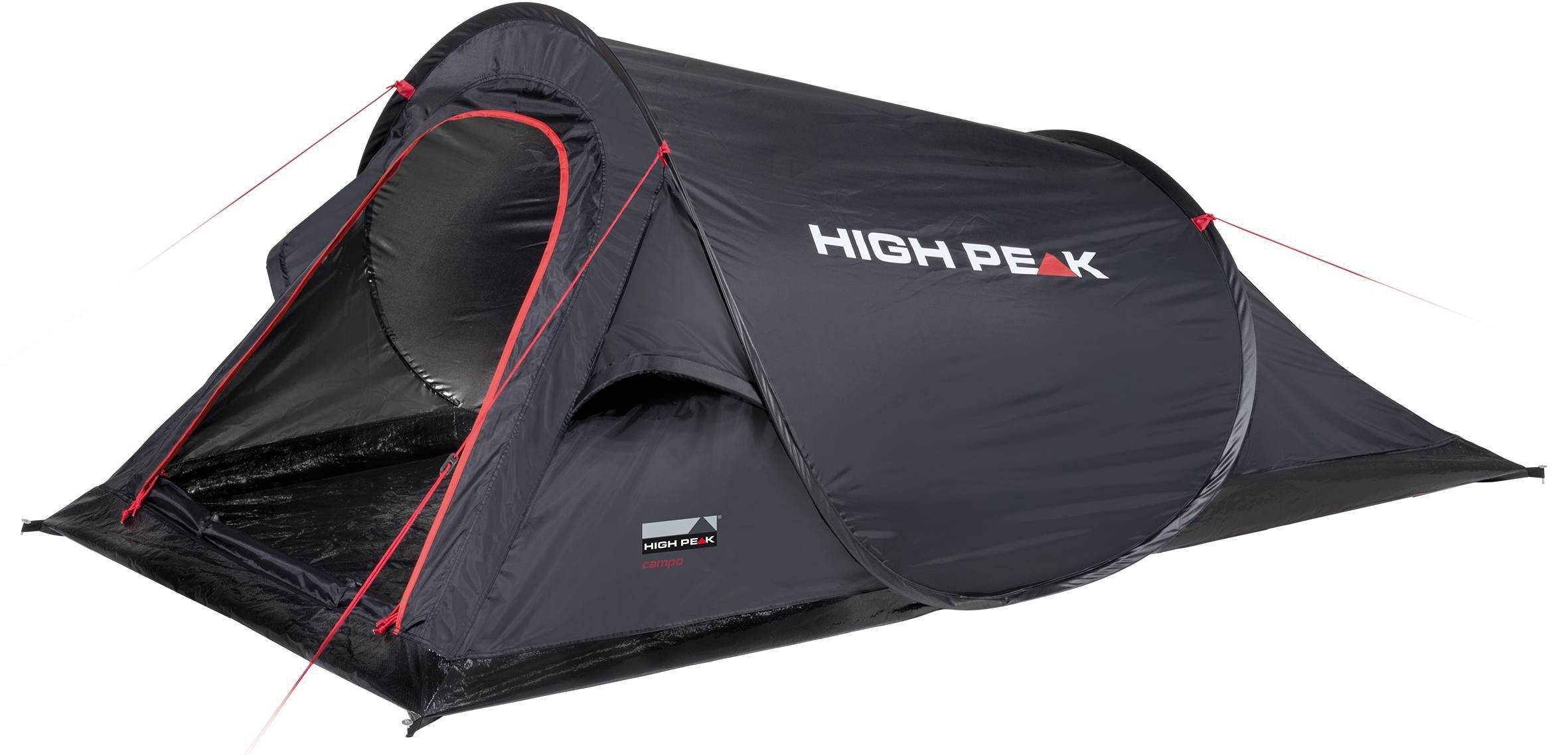 Ventilation Extra Abspann-Funktion Campo, Wurfzelt High Peak (mit Transporttasche), mit Personen: Zelt große up Pop 2